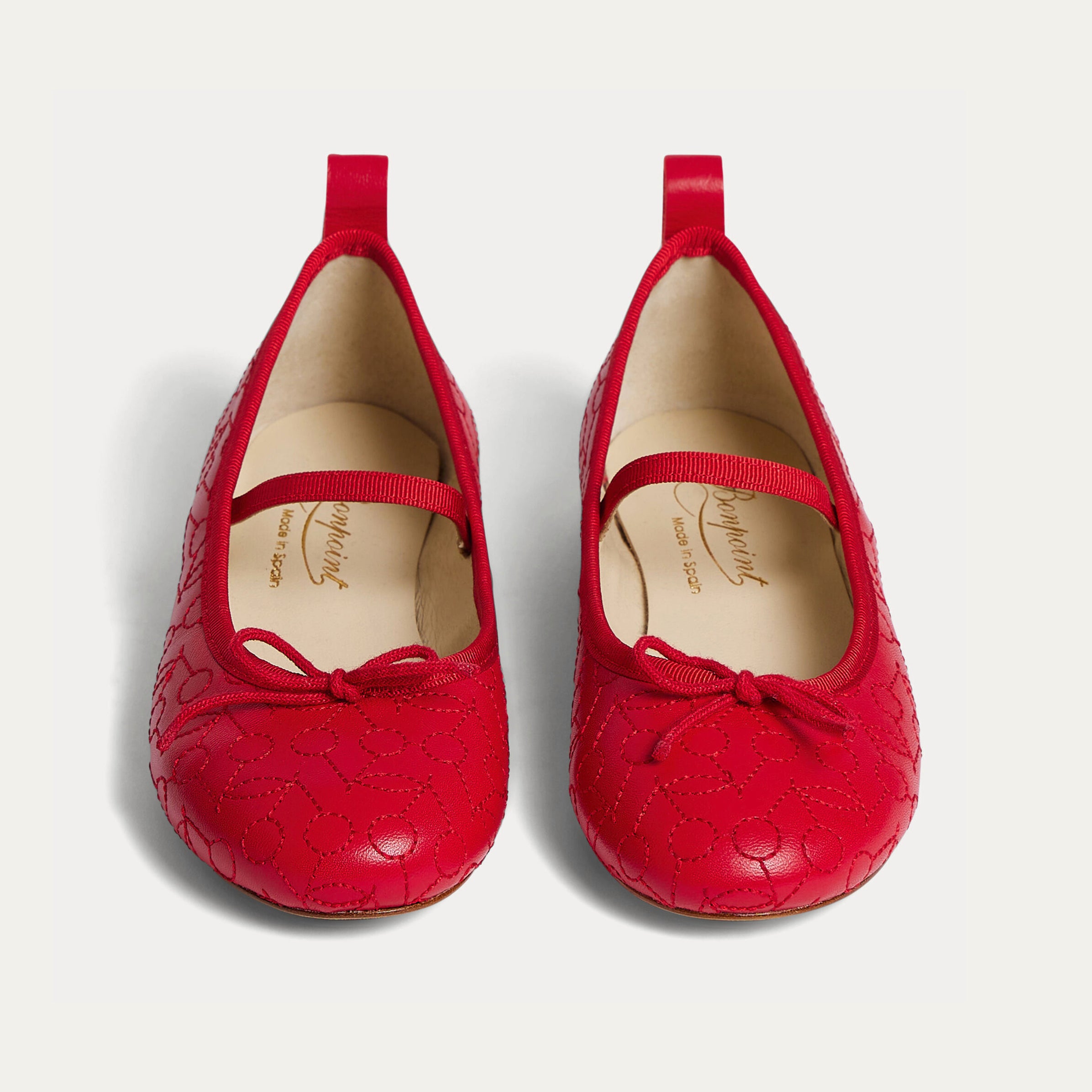 Girls Red Cherry Flat Shoes