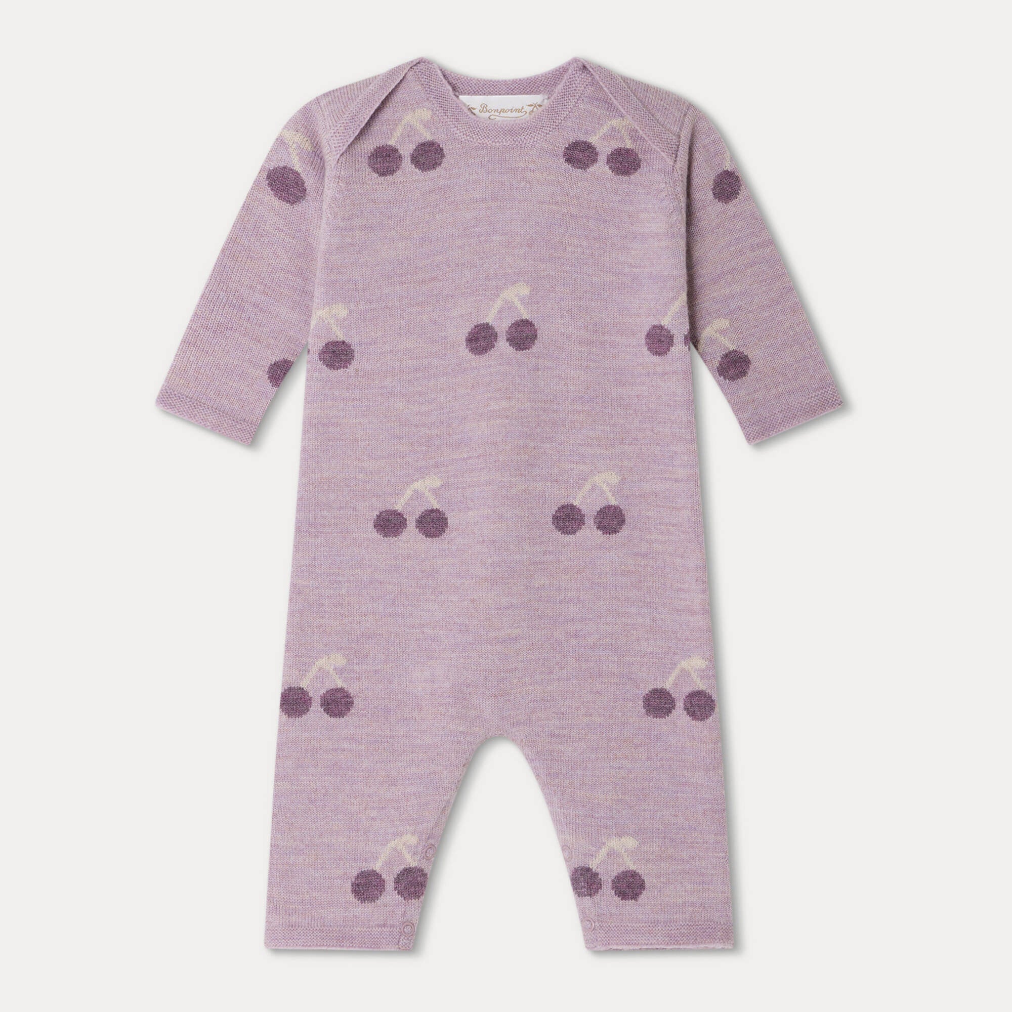 Baby Girls Purple Wool Babysuit