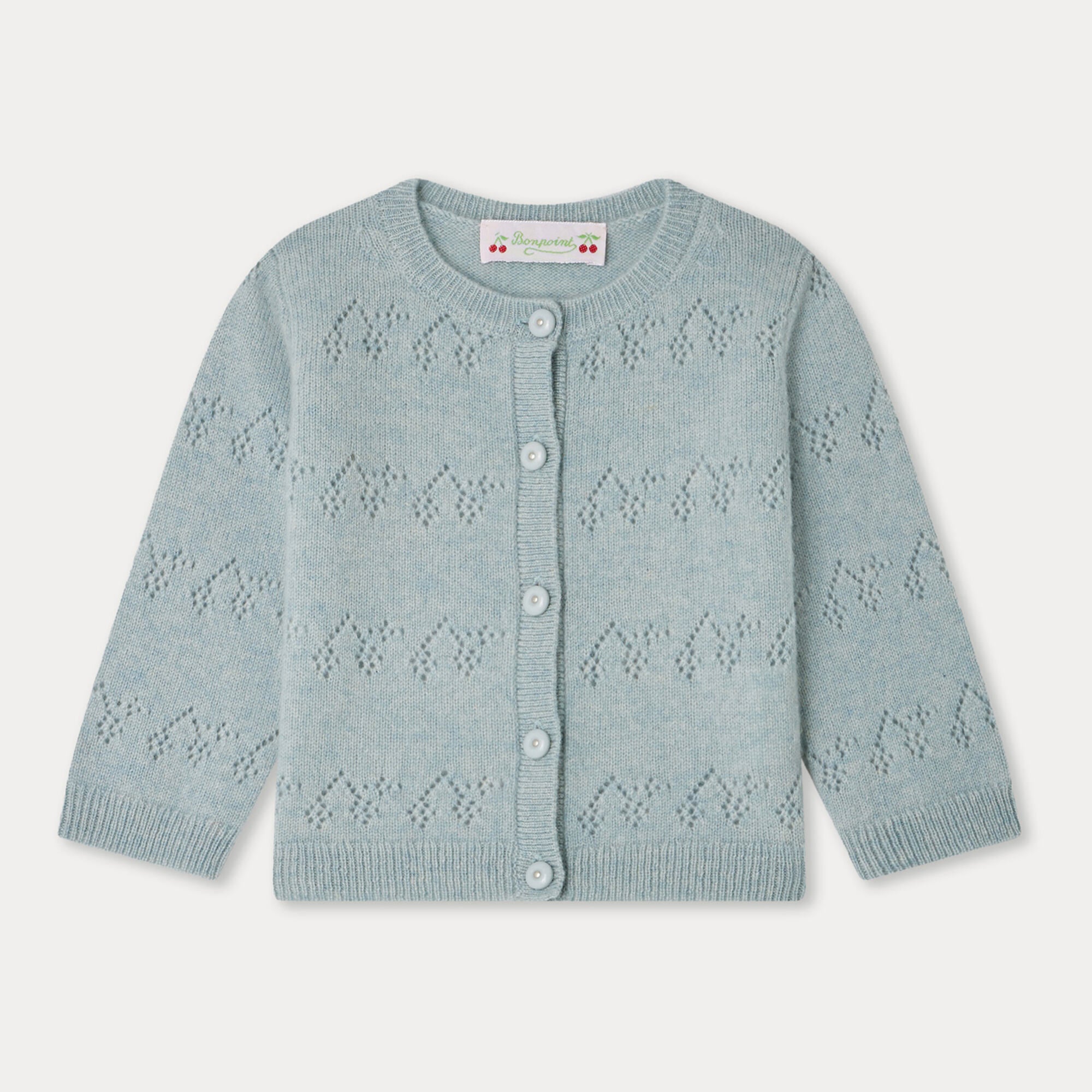 Baby Girls Light Blue Cashmere Cardigan