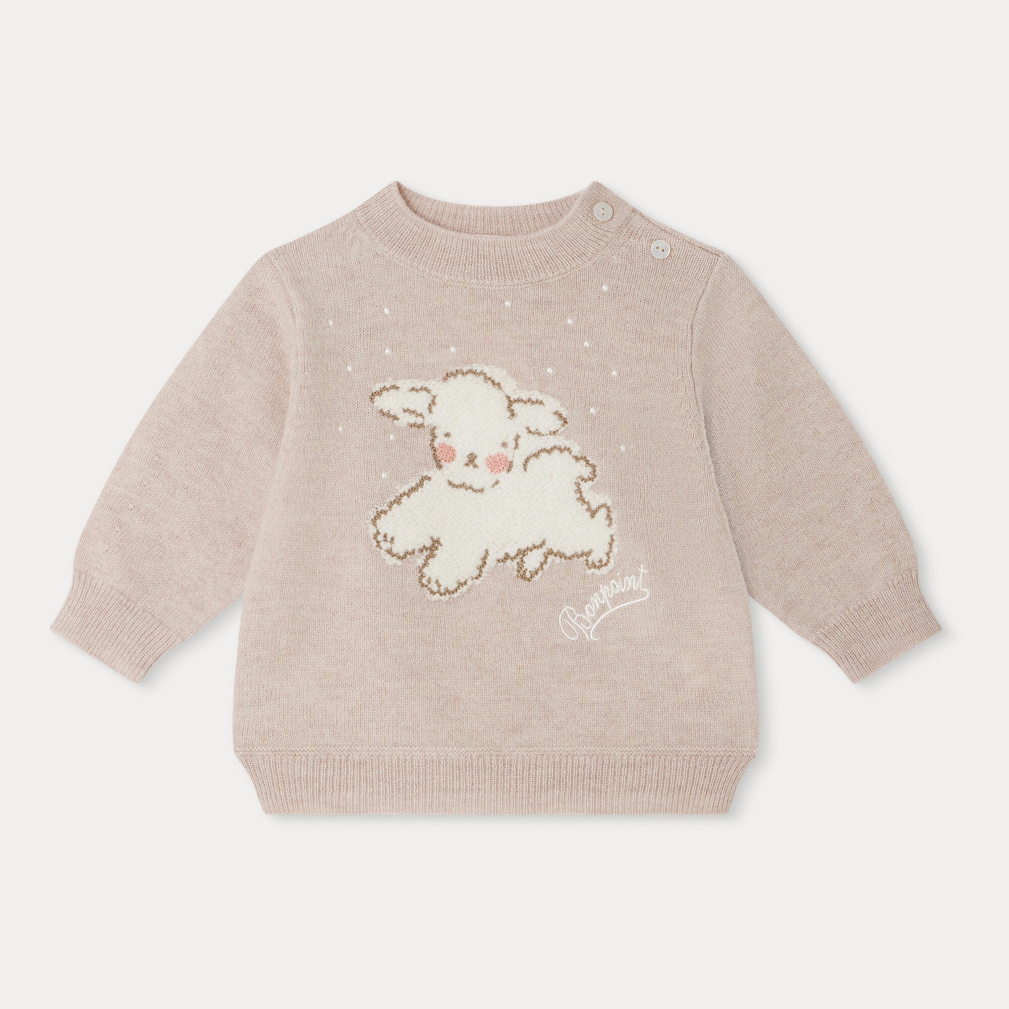 Baby Boys & Girls Beige Wool Sweater