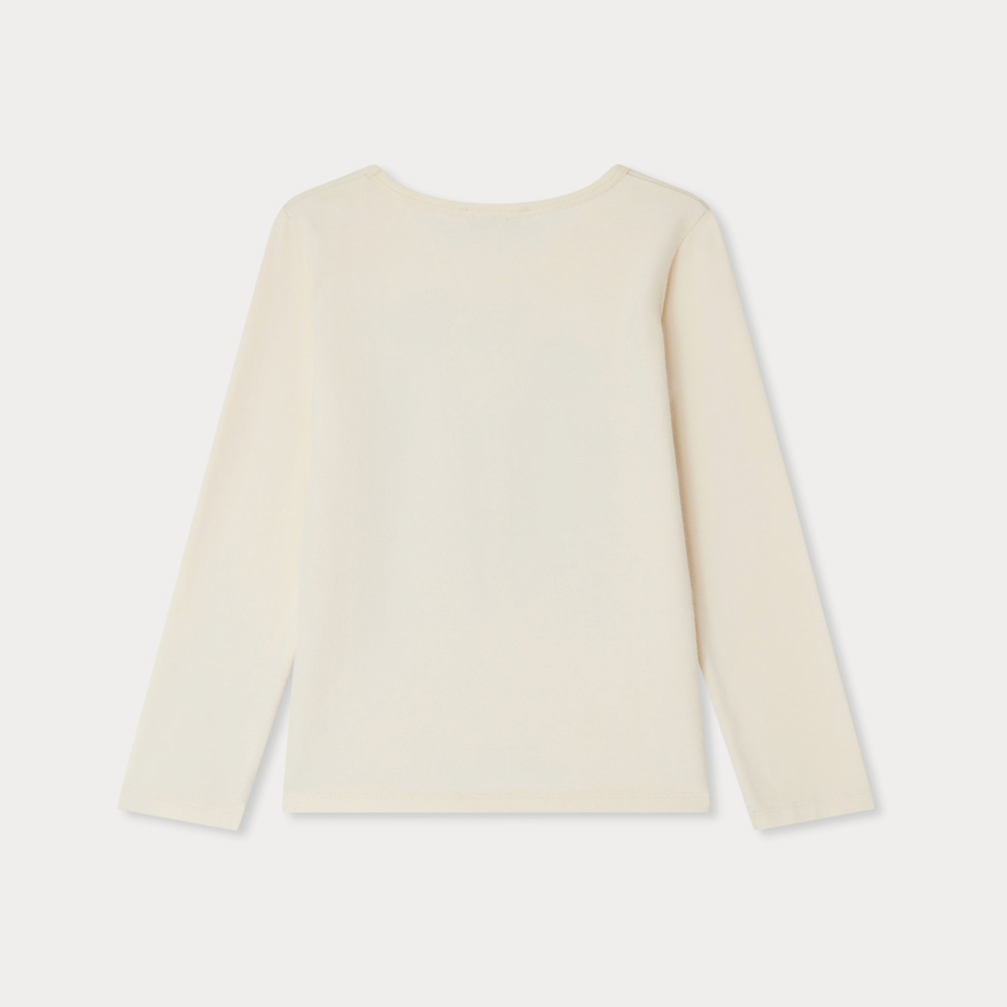 Girls Ivory Printed Cotton T-Shirt