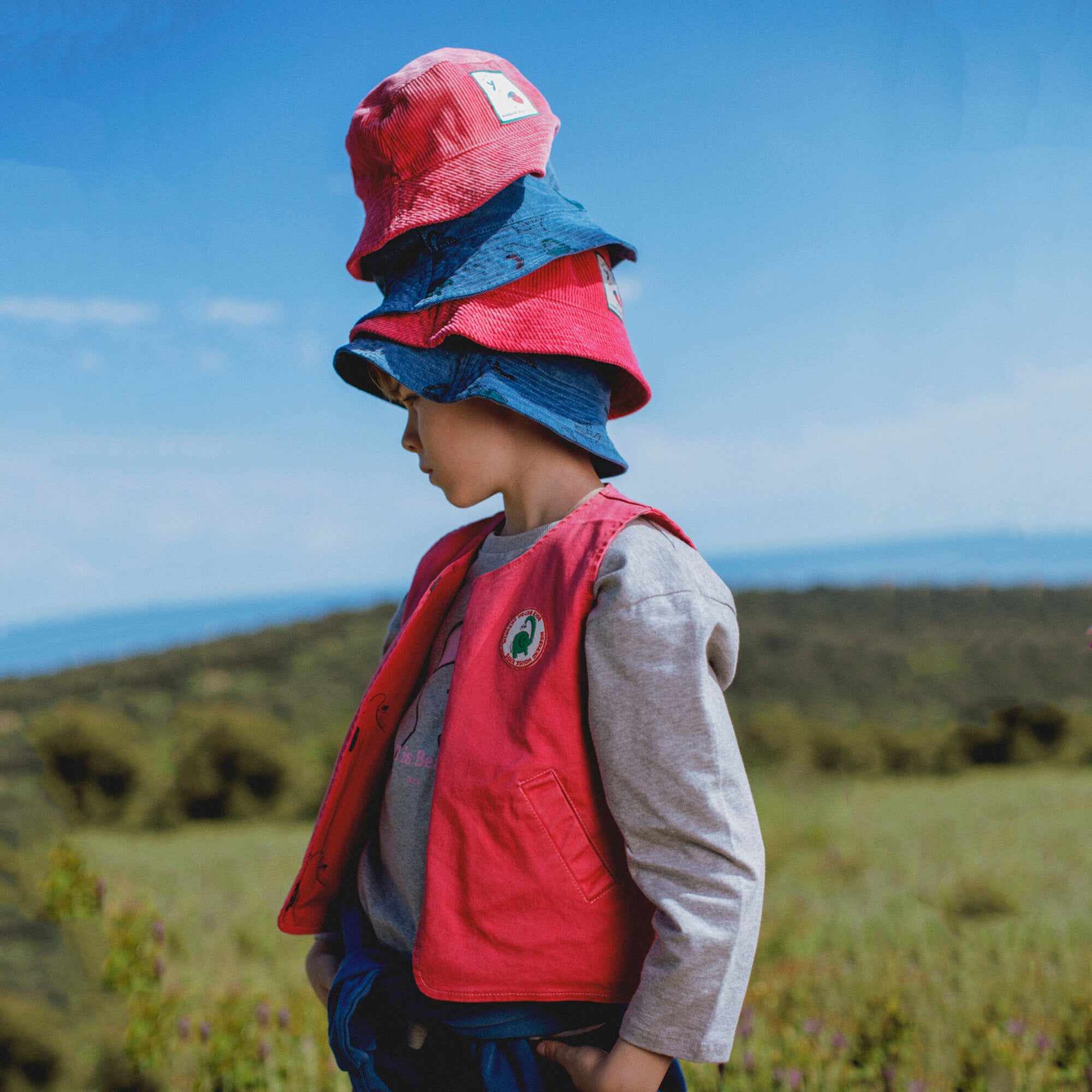 Boys & Girls Red Cotton Gilet