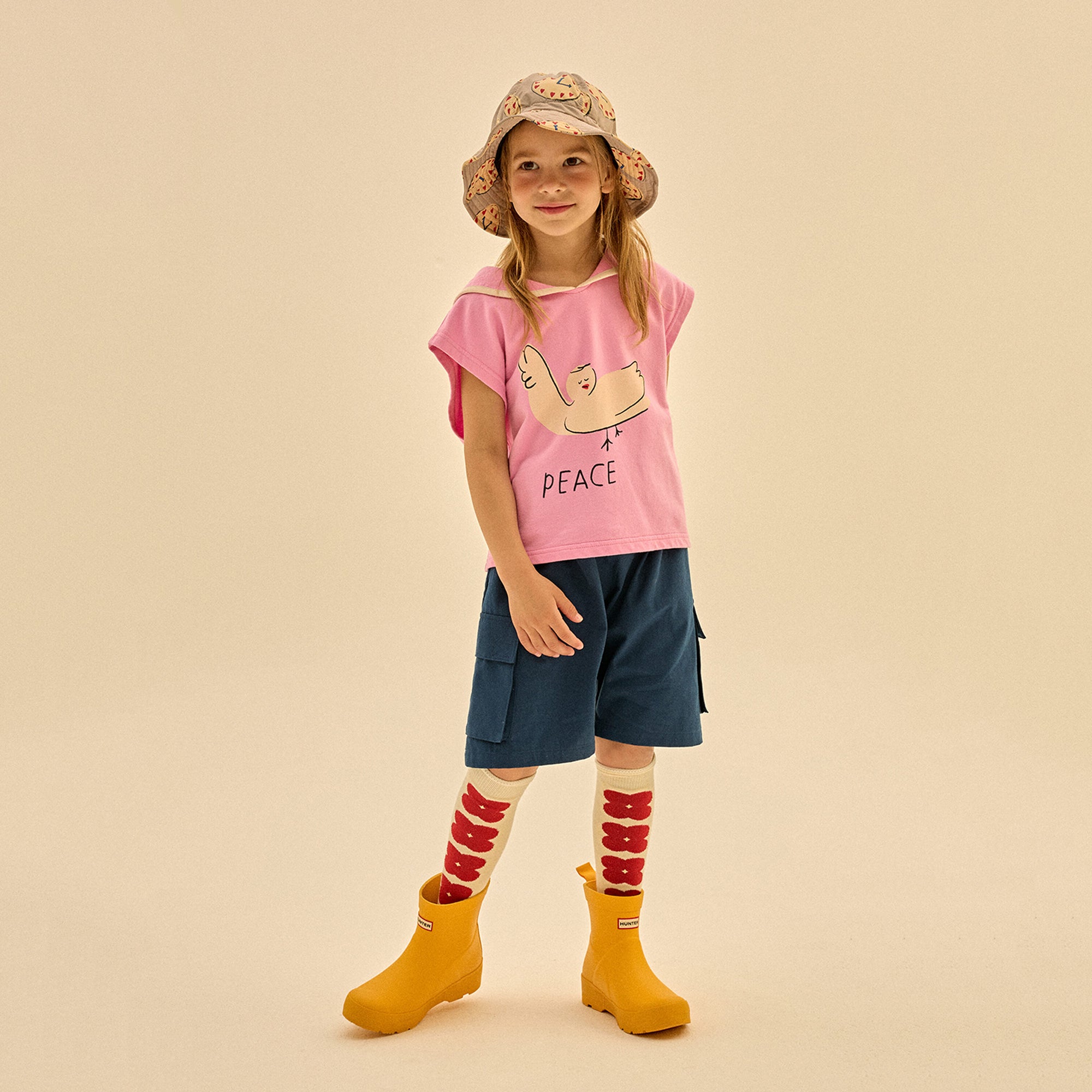 Boys & Girls Grey Printed Bucket Hat