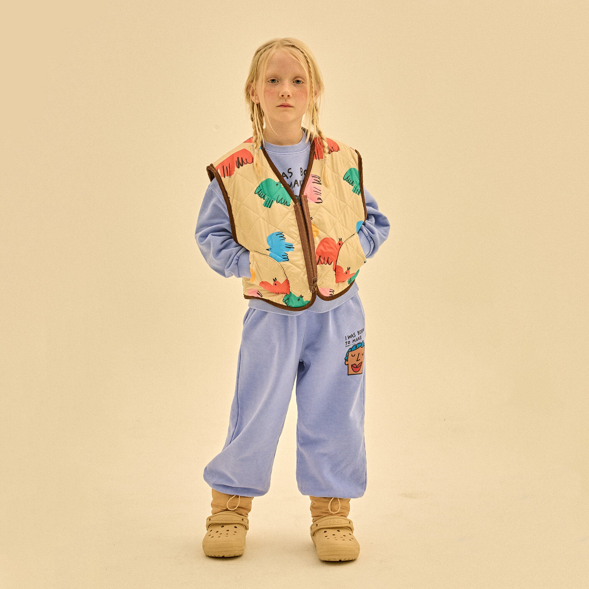 Boys & Girls Beige Reversible Gilet