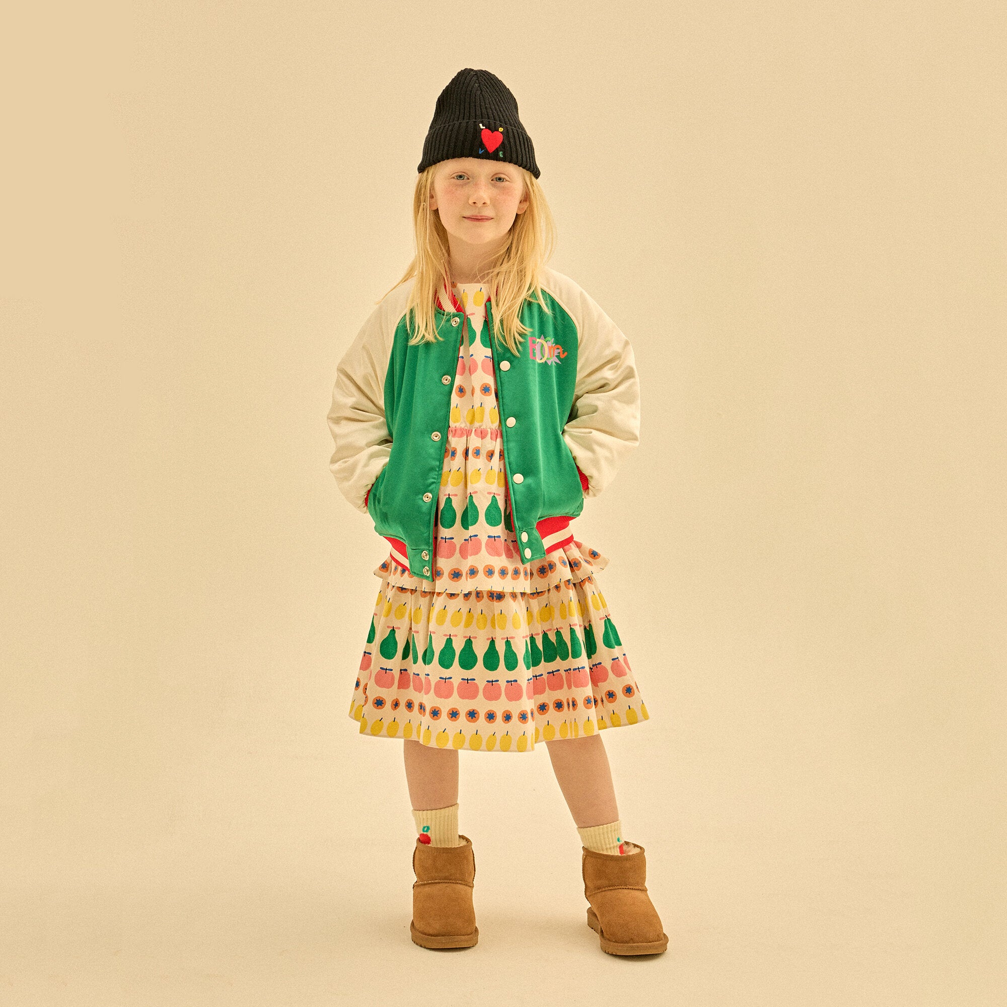 Boys & Girls Black Wool Hat