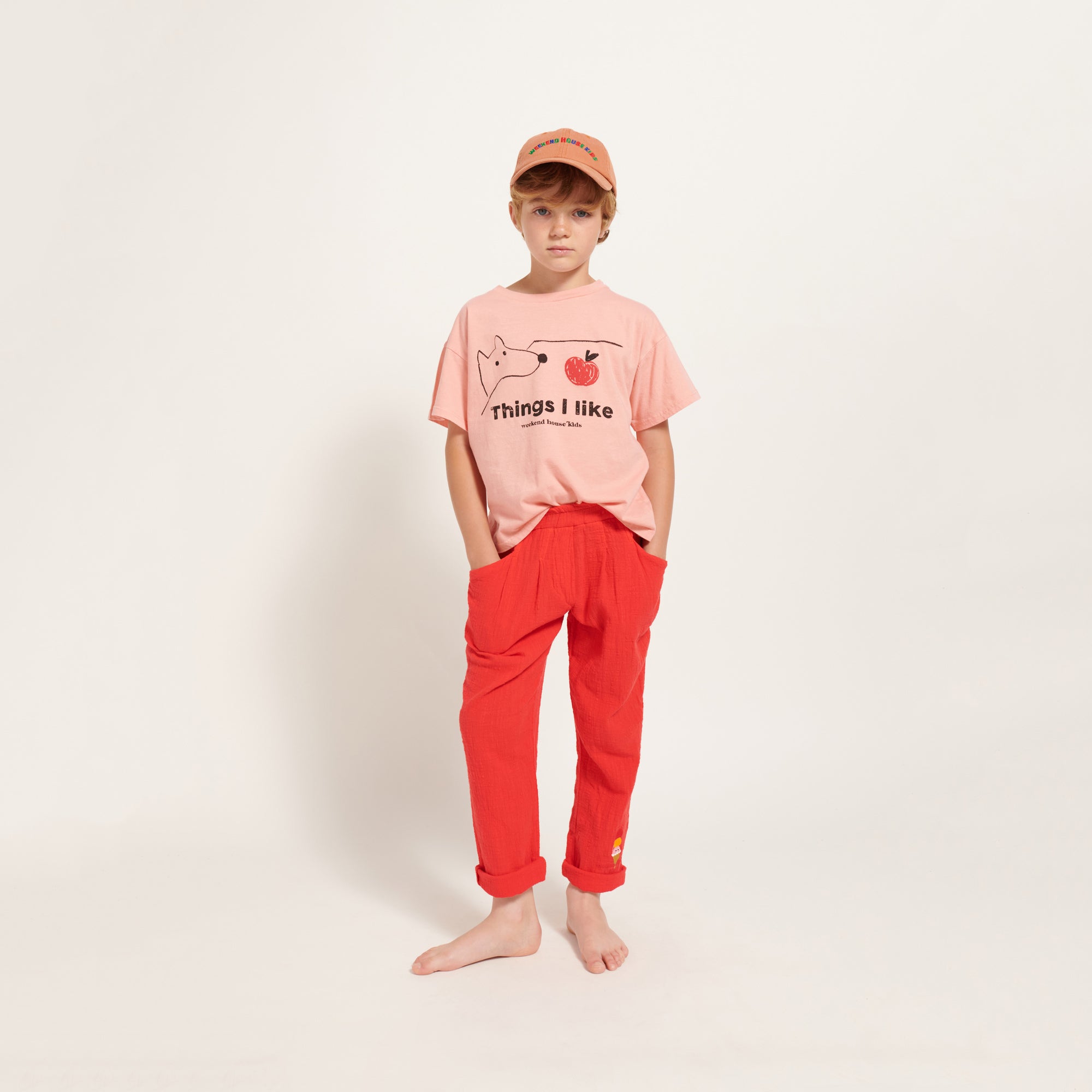 Boys & Girls Pink Printed Cotton T-Shirt