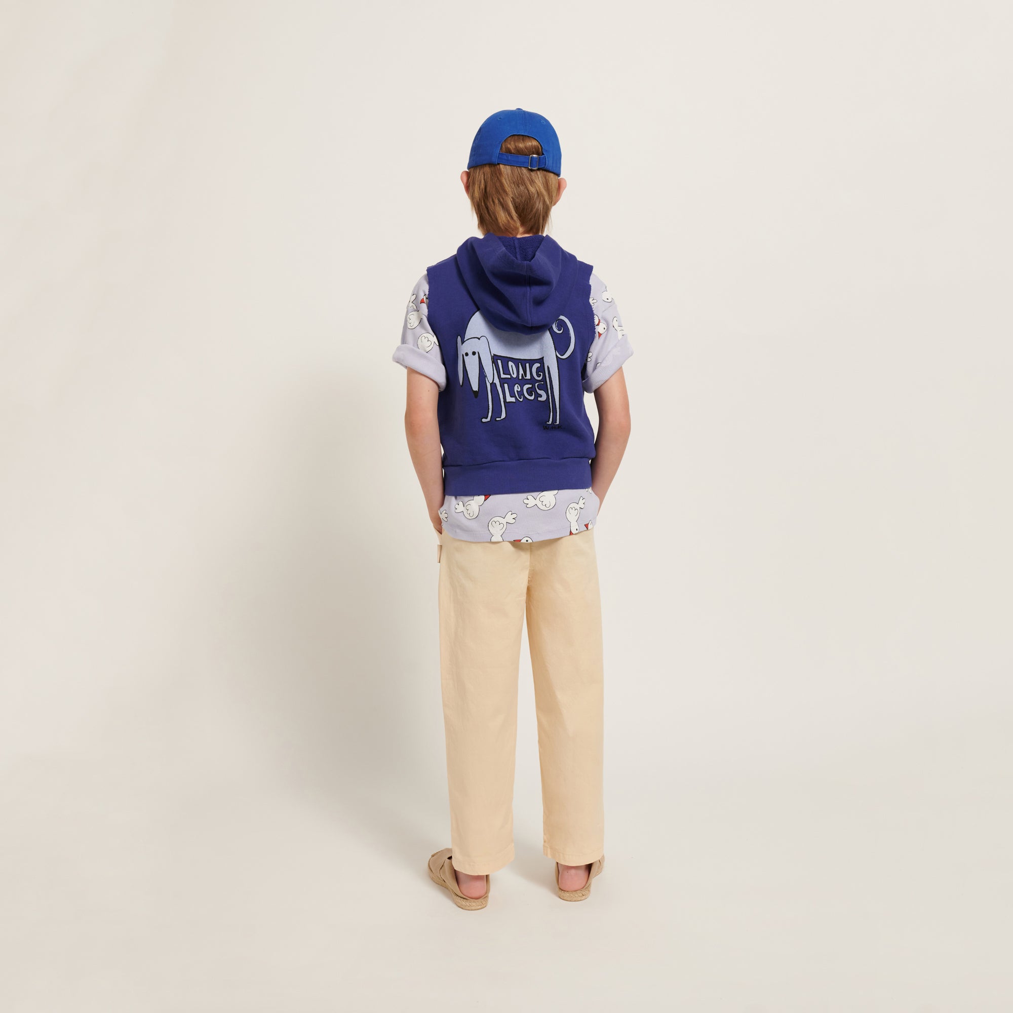 Boys & Girls Blue Cotton Hooded Vest