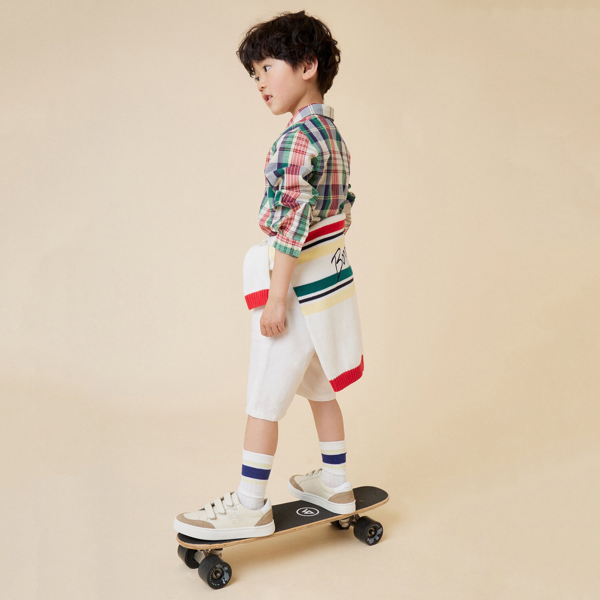 Boys White Logo Cotton Sweater