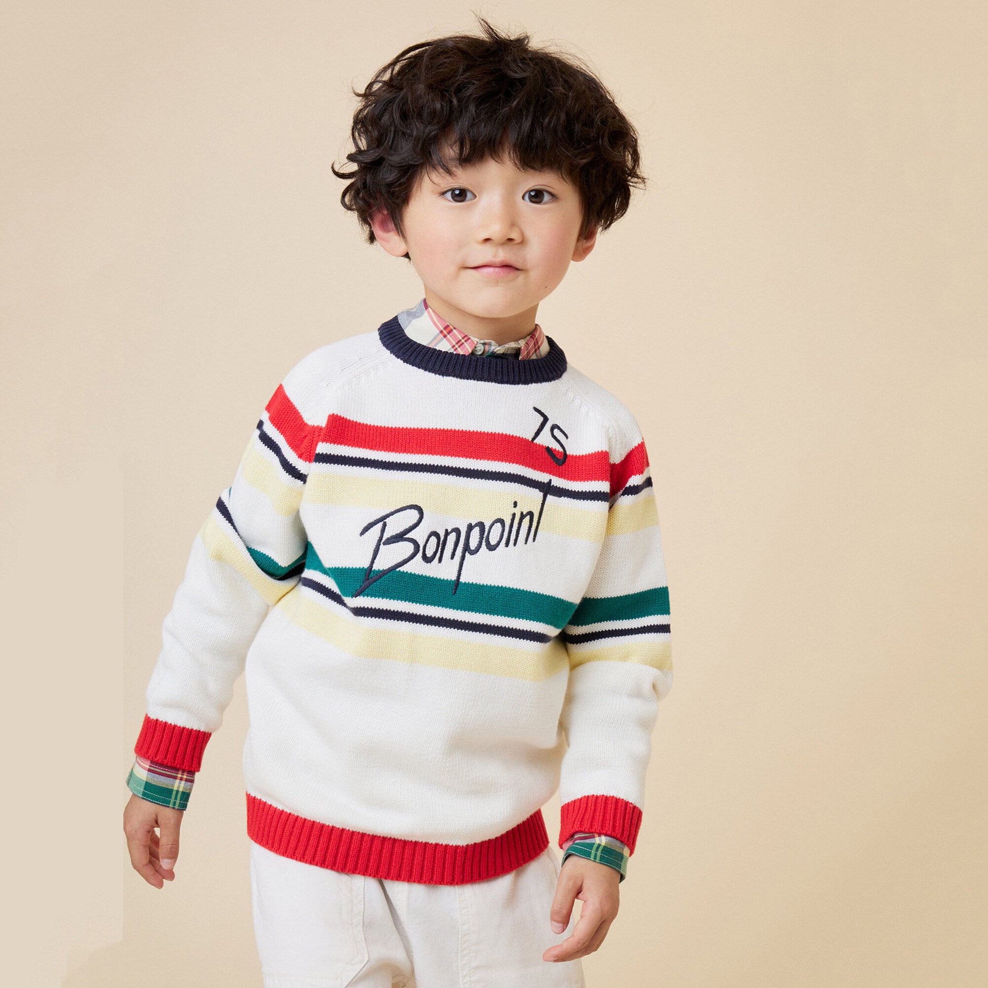 Boys White Logo Cotton Sweater