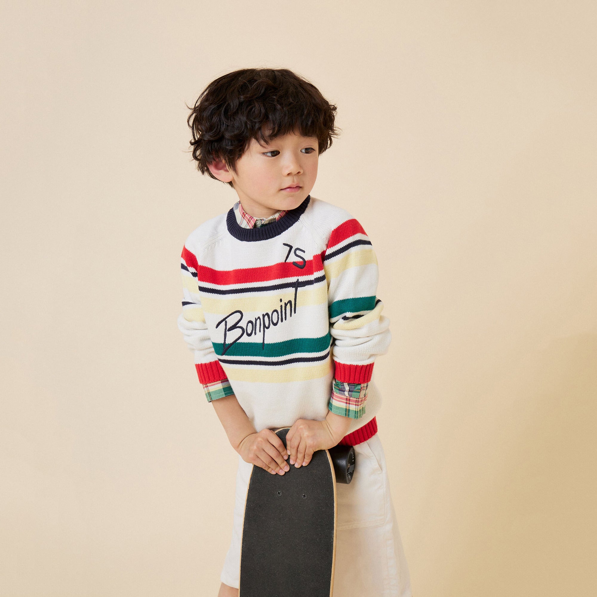 Boys White Logo Cotton Sweater