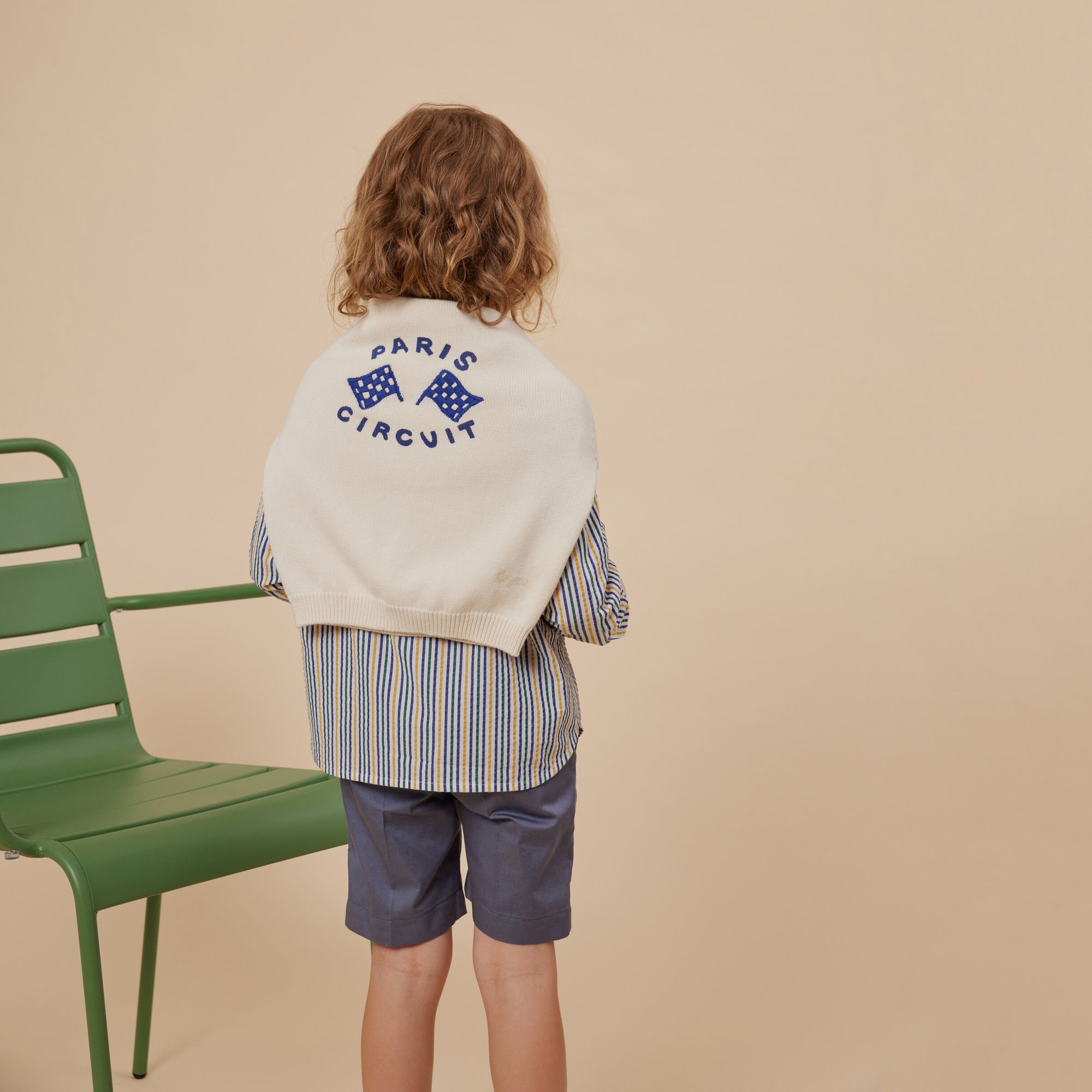 Boys & Girls White Embroidered Sweater