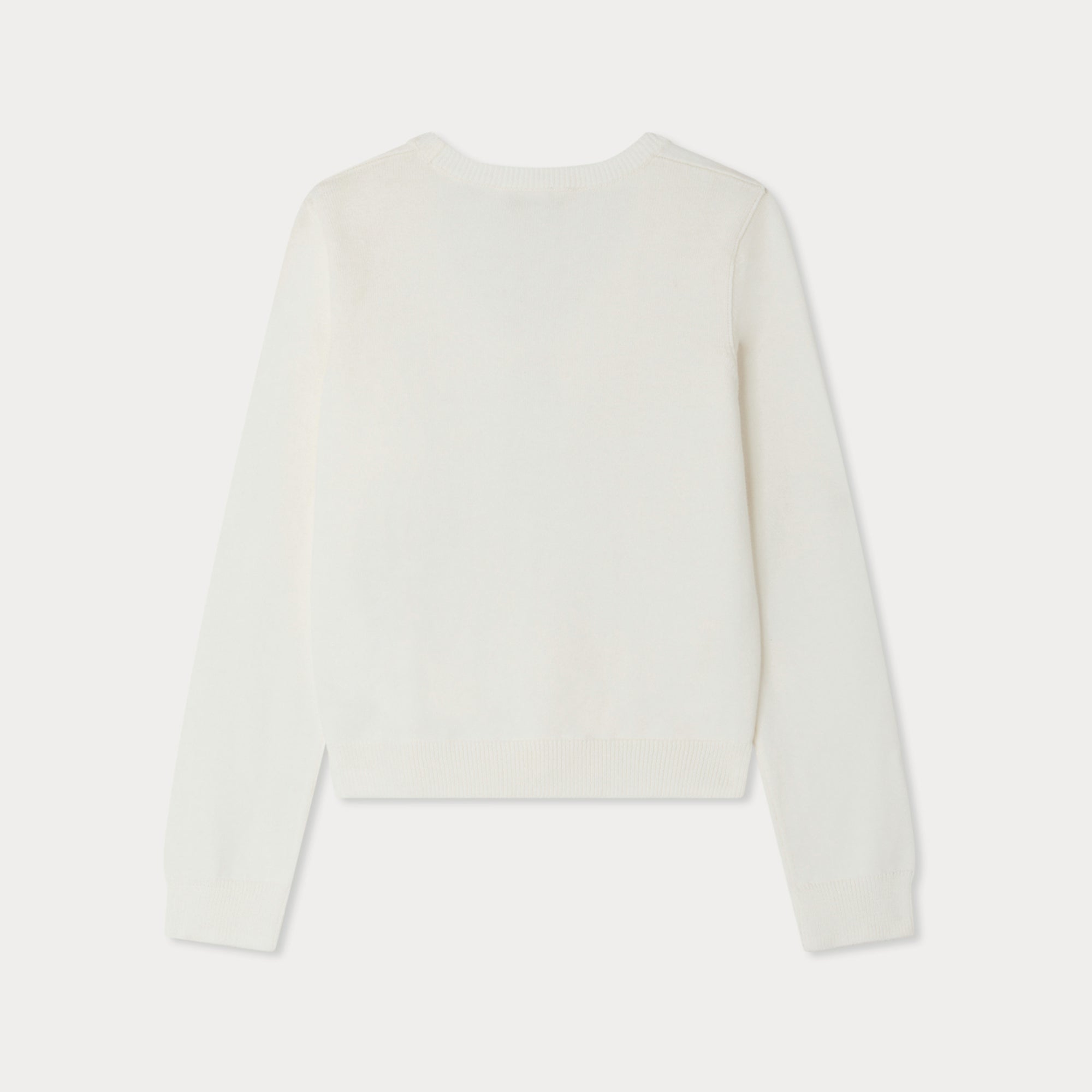 Girls White Embroidered Cotton Cardigan
