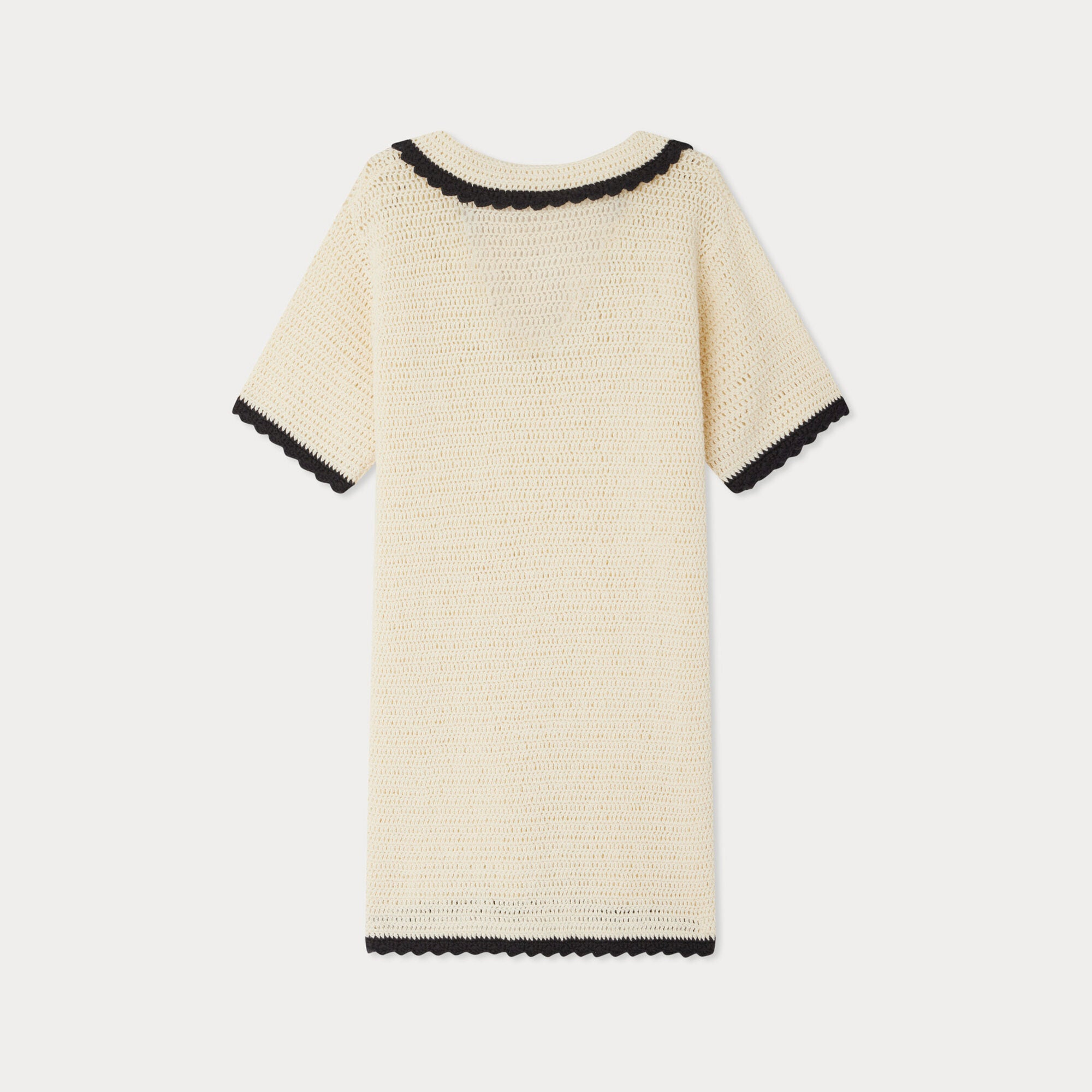 Girls White Cotton Knit Dress