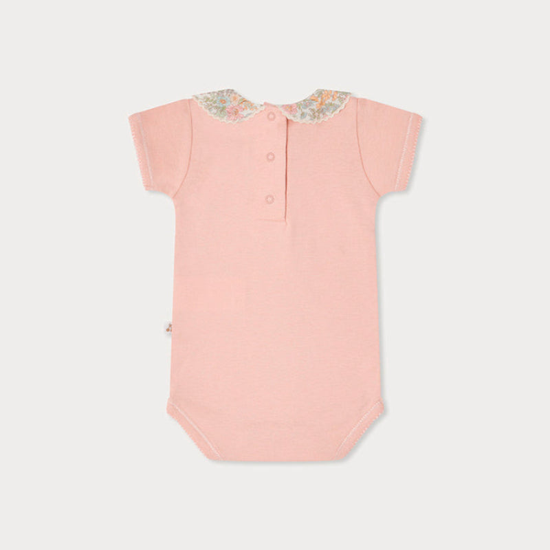 Baby Girls Pink Cotton Babysuit