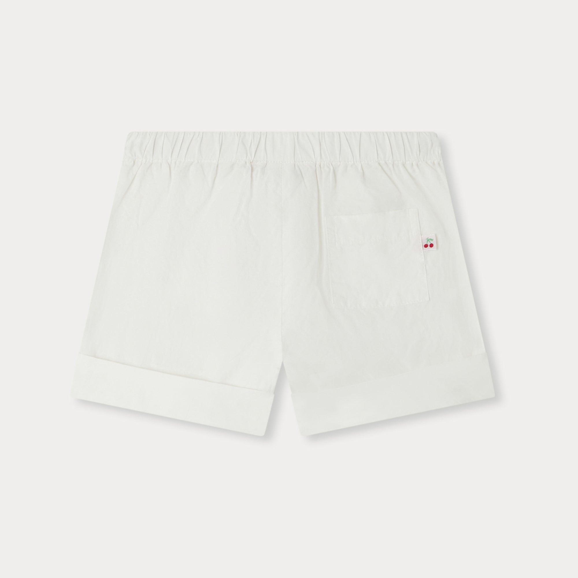 Baby Girls White Cotton Shorts
