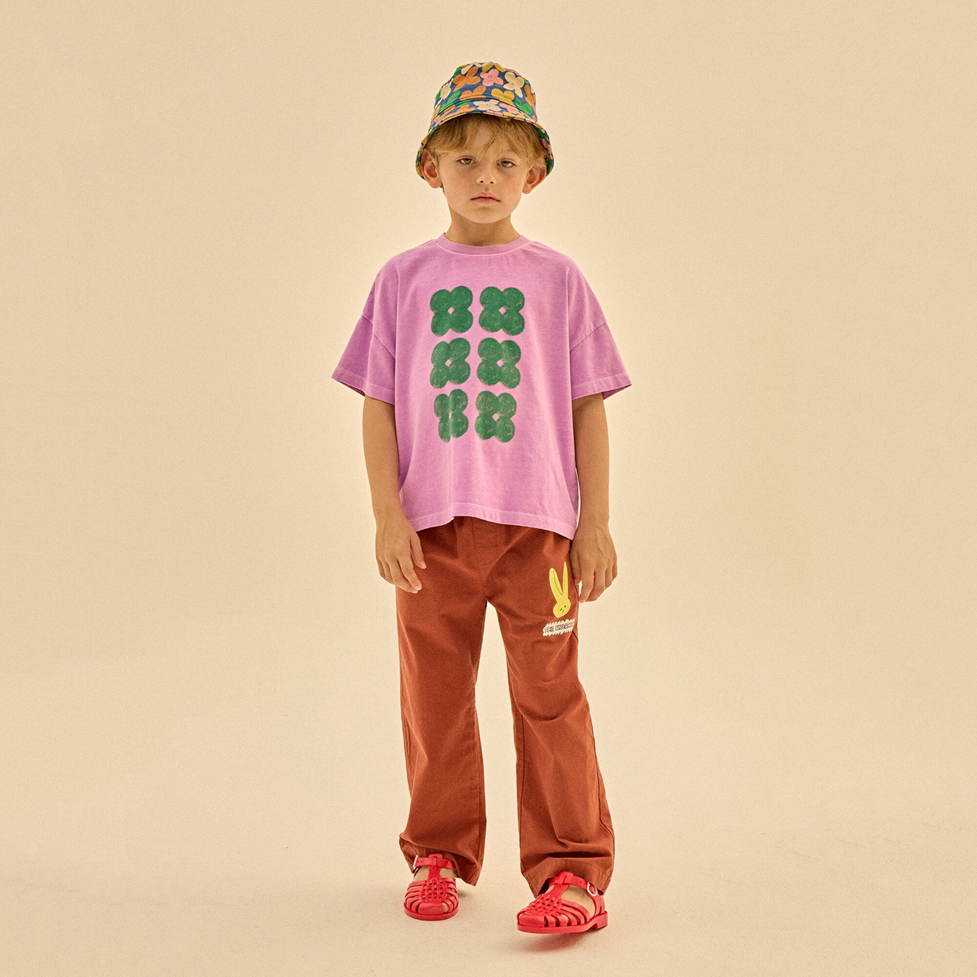 Boys & Girls Purple Printed Cotton T-Shirt