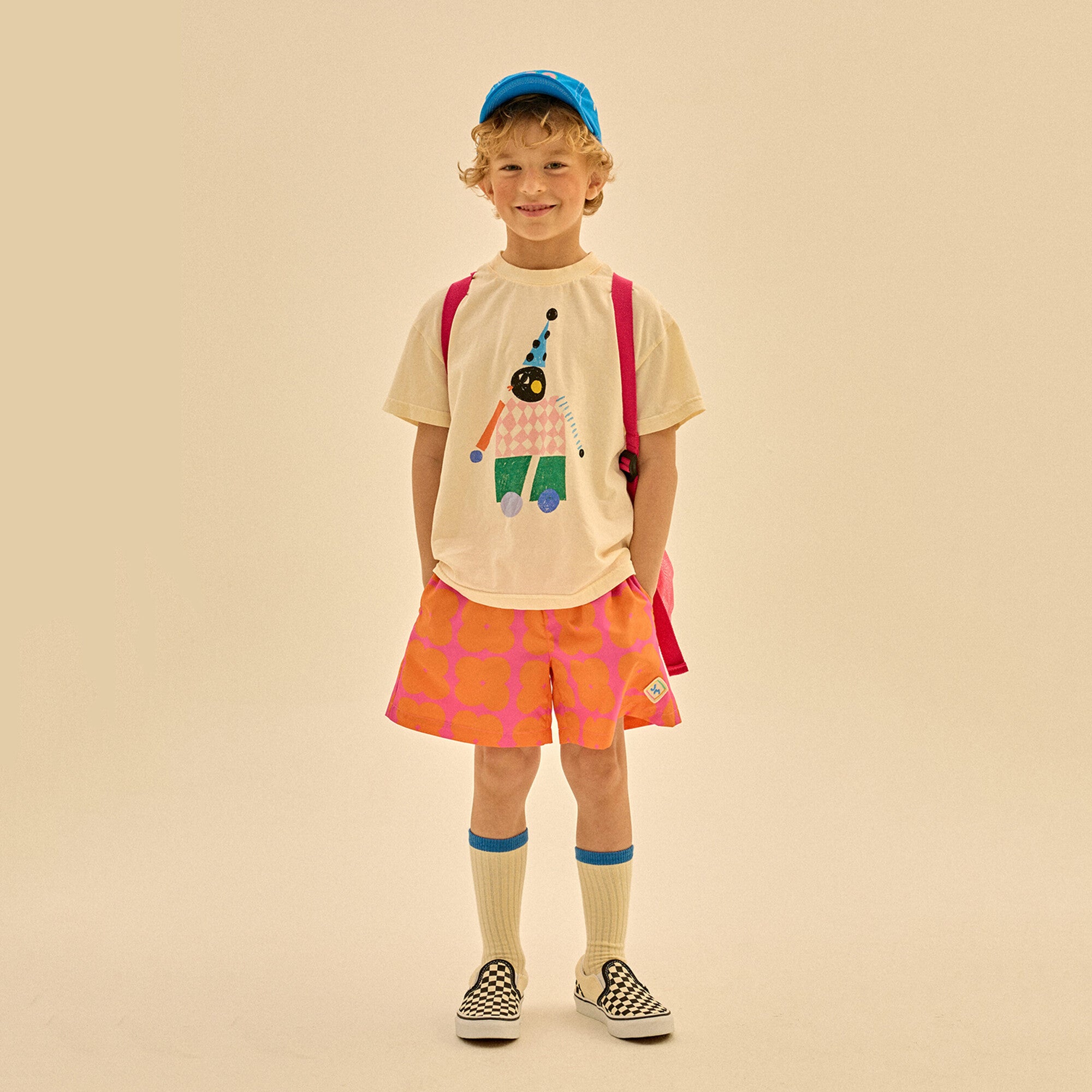 Boys & Girls Ivory Printed Cotton T-Shirt