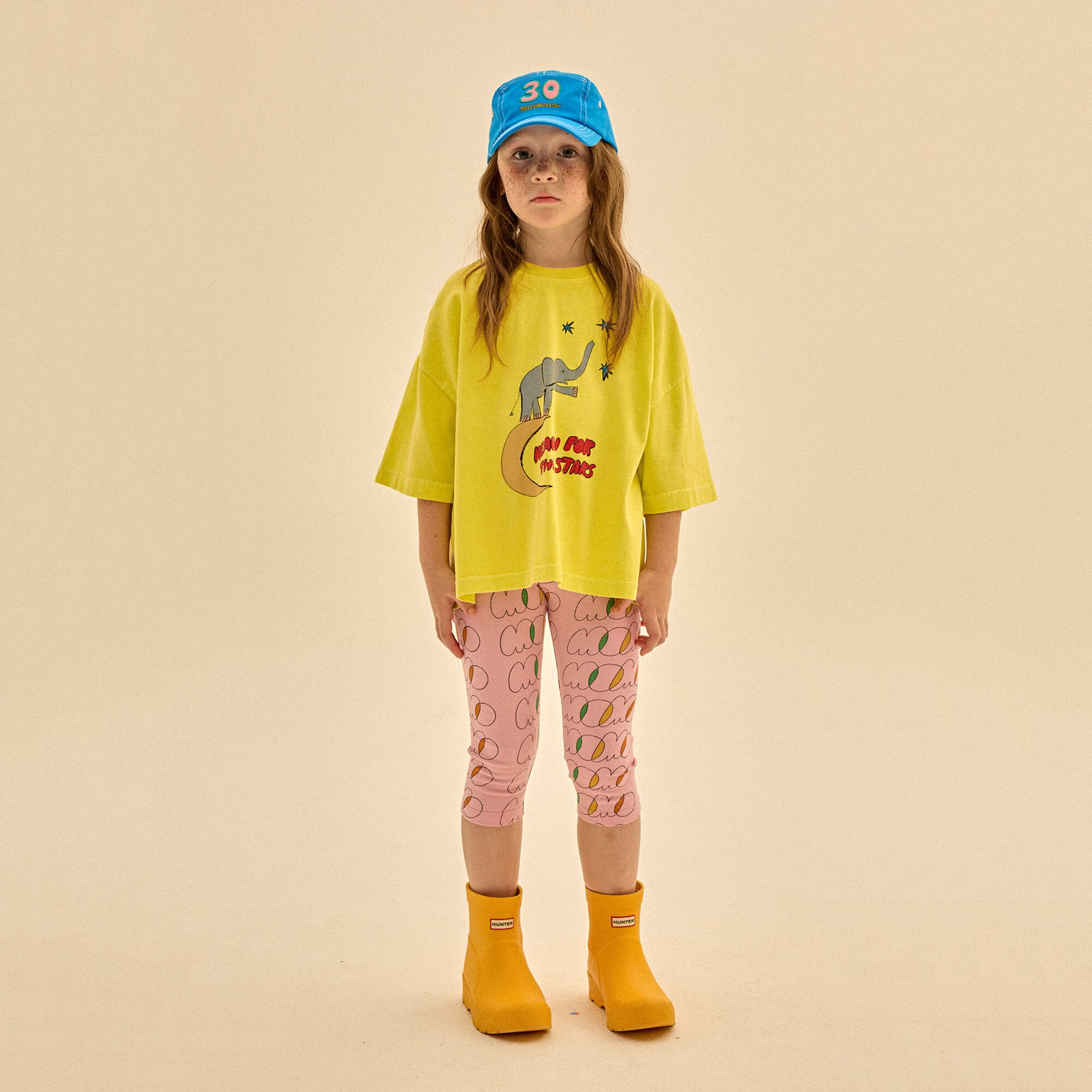 Boys & Girls Yellow Elephant Cotton T-Shirt