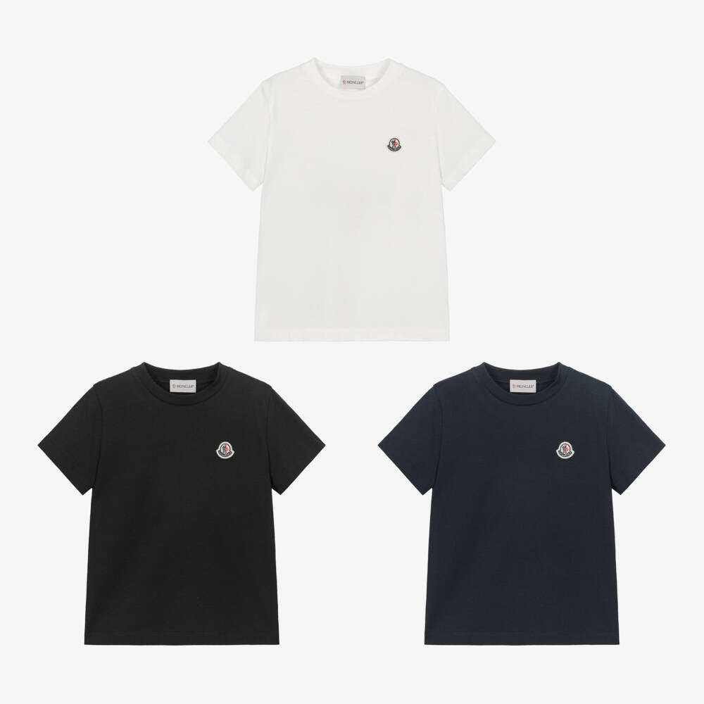 Boys Tricolor Cotton T-Shirt Set(3 Pack)
