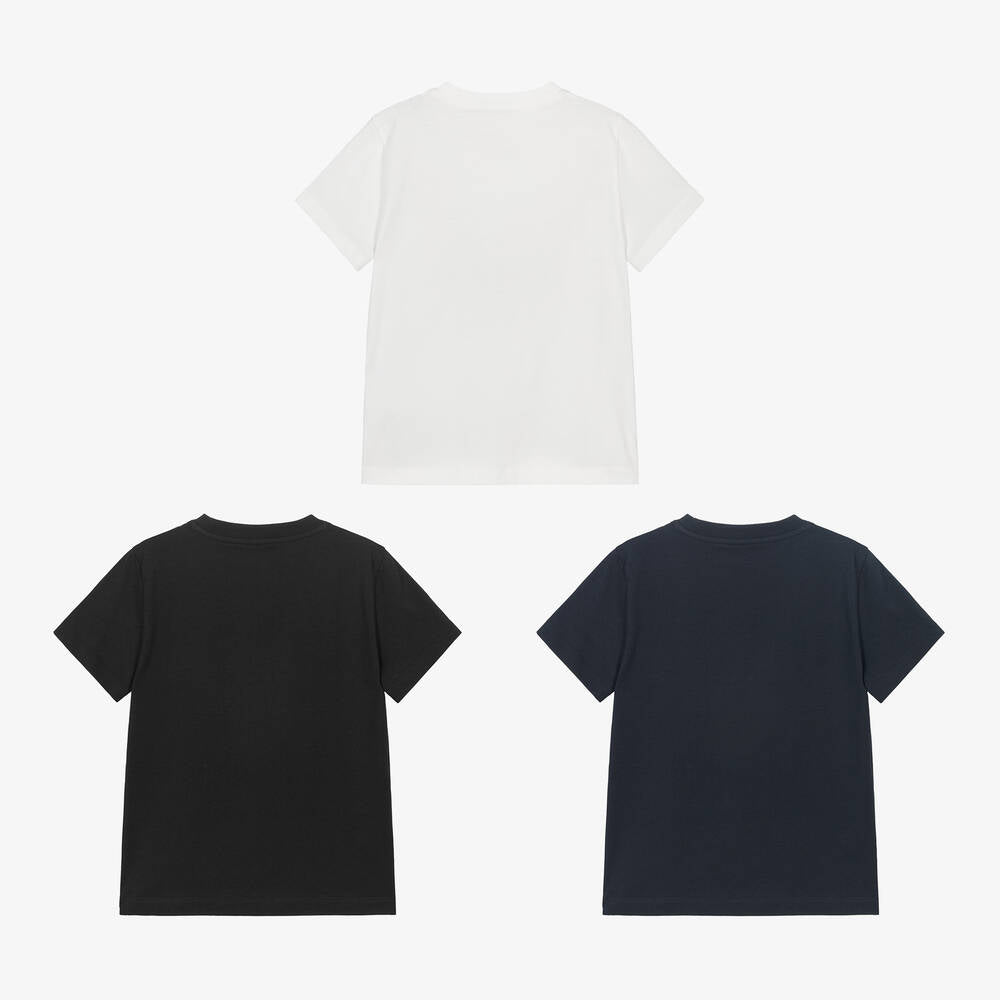 Boys Tricolor Cotton T-Shirt Set(3 Pack)