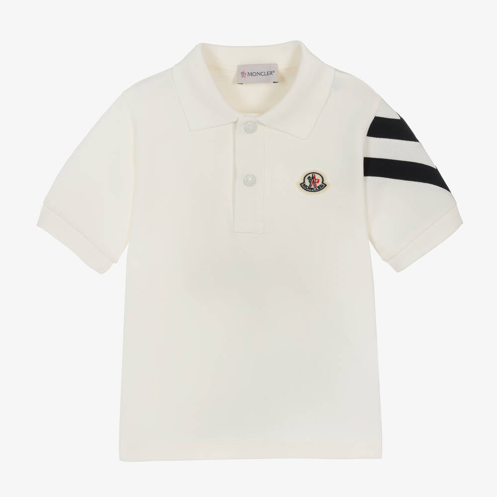 Boys White Cotton Polo Shirt