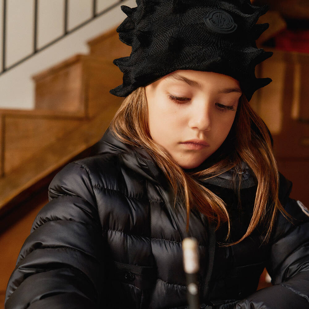 Girls Black "CHARPAL" Padded Down Coat