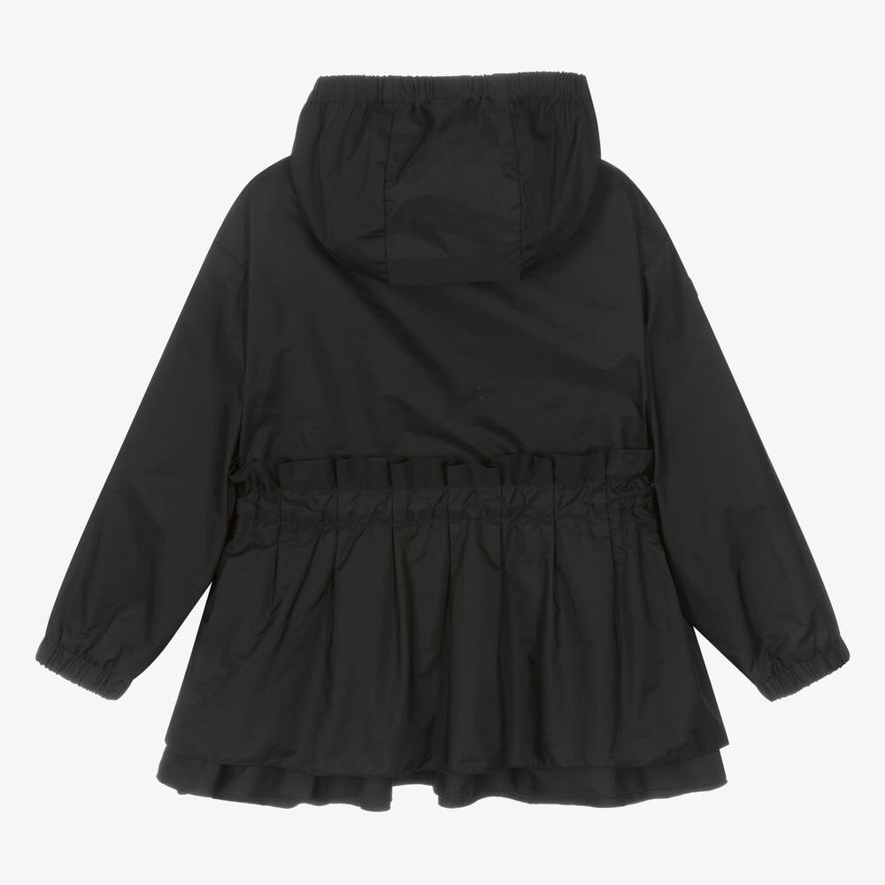Girls Black Zip-Up Coat