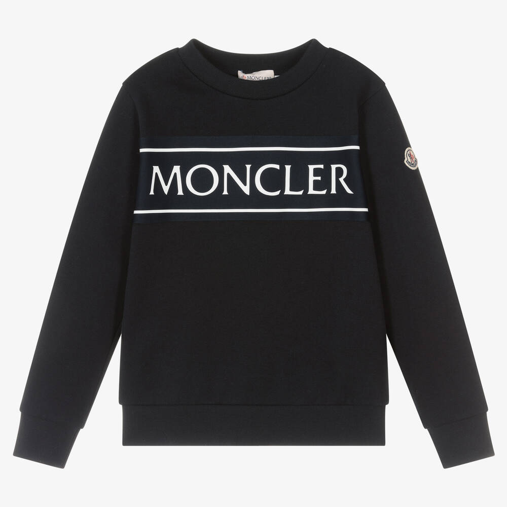 Boys & Girls Navy Logo Cotton Sweatshirt