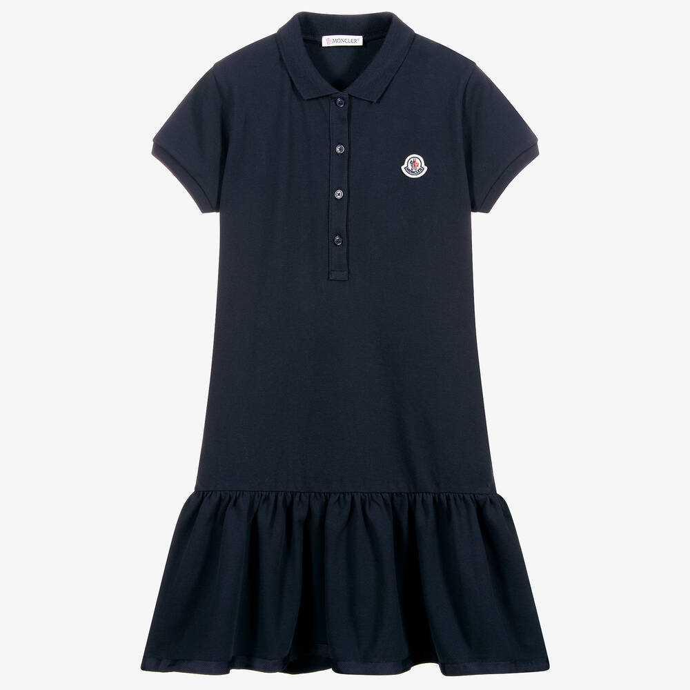 Girls Navy Cotton Dress