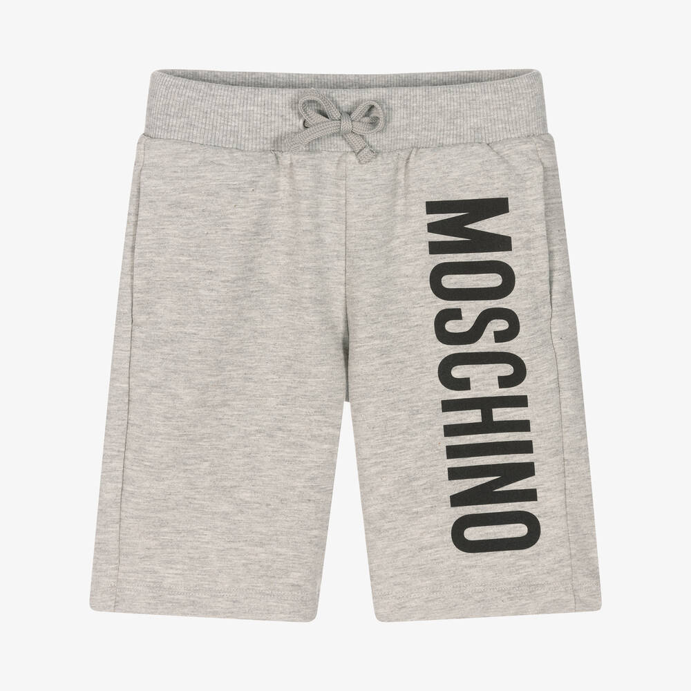 Boys Grey Logo Cotton Shorts