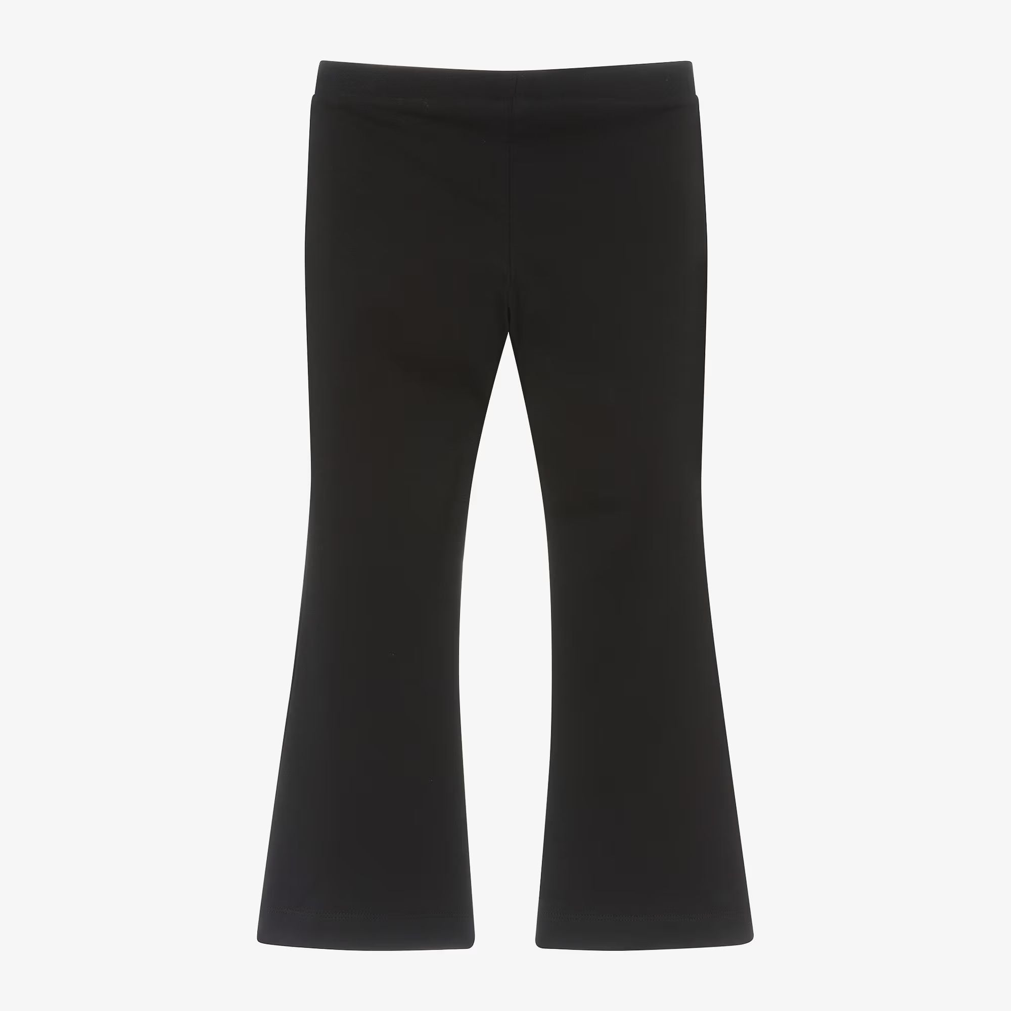 Girls Black Cotton Flared Trousers