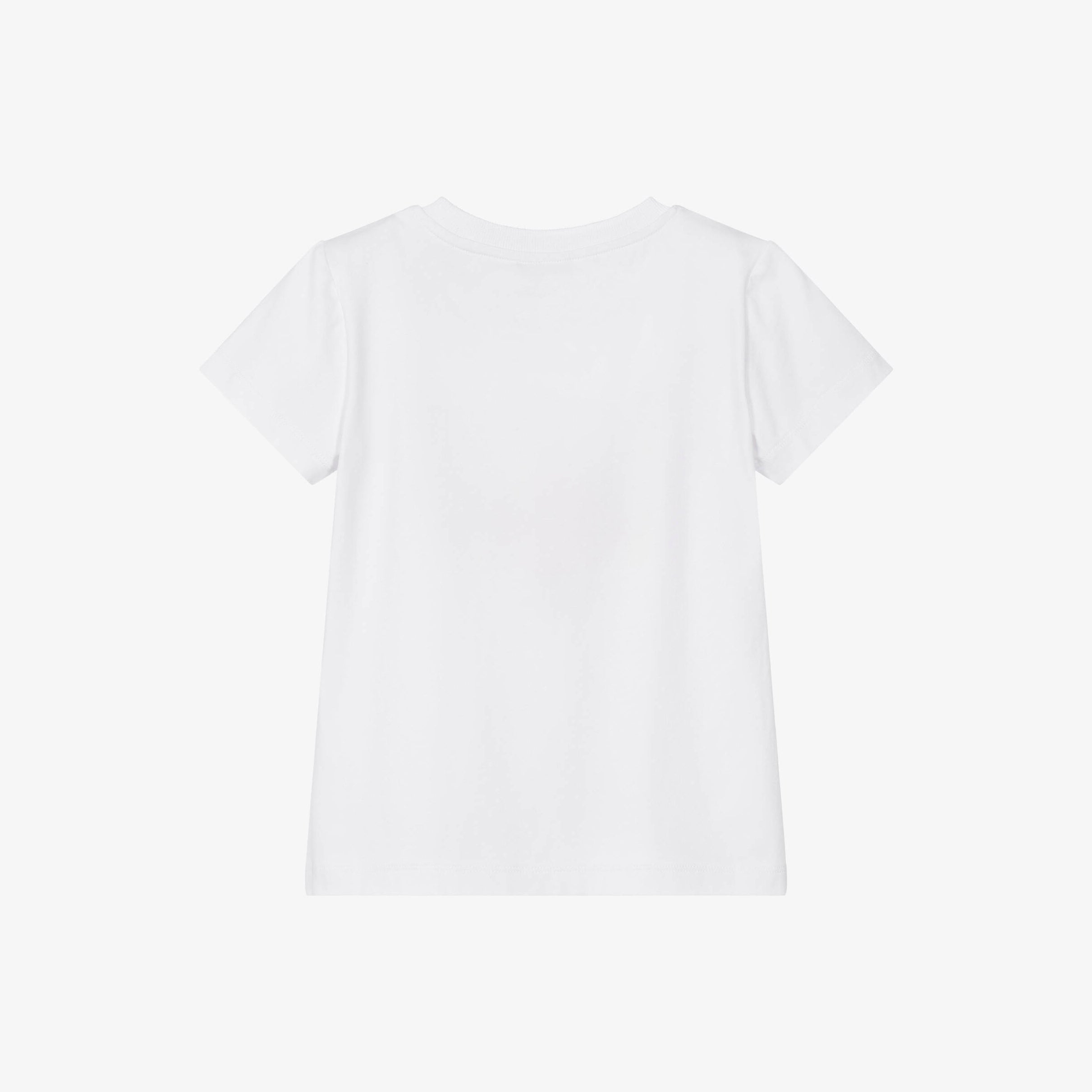 Girls White Cherry Printed Cotton T-Shirt
