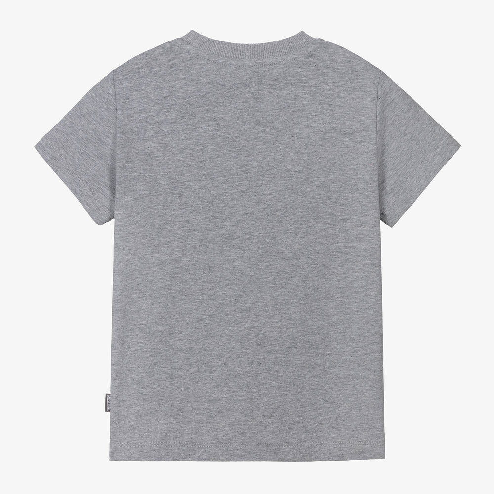 Boys & Girls Grey Cotton T-Shirt