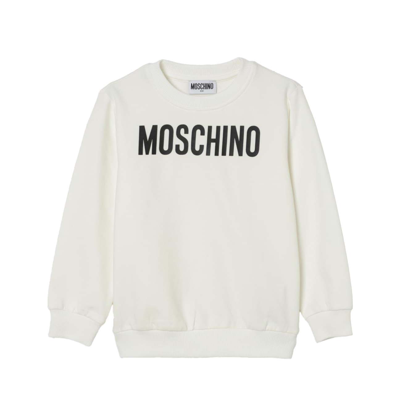 Boys & Girls White Logo Cotton Sweatshirt