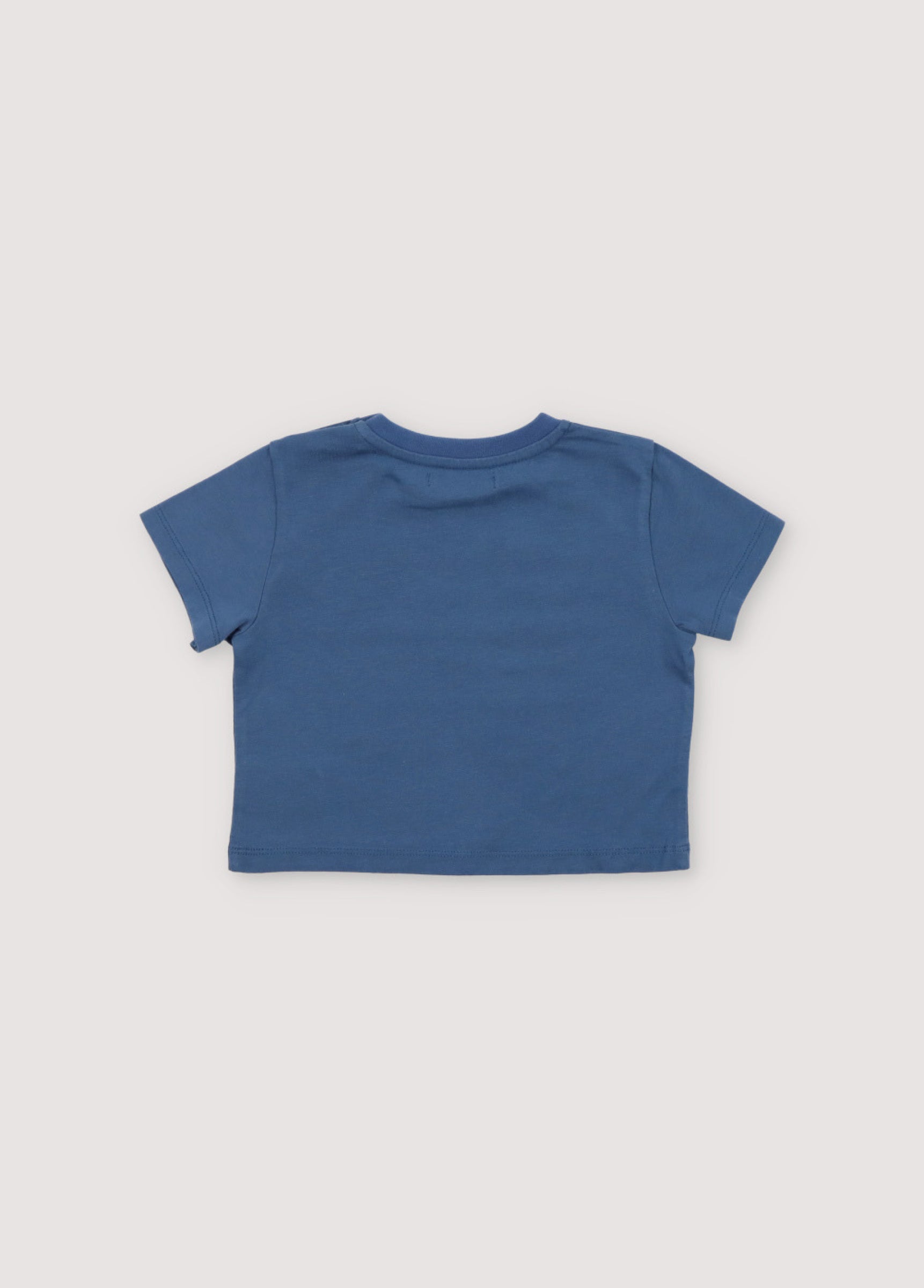 Baby Boys & Girls Blue Cotton T-Shirt