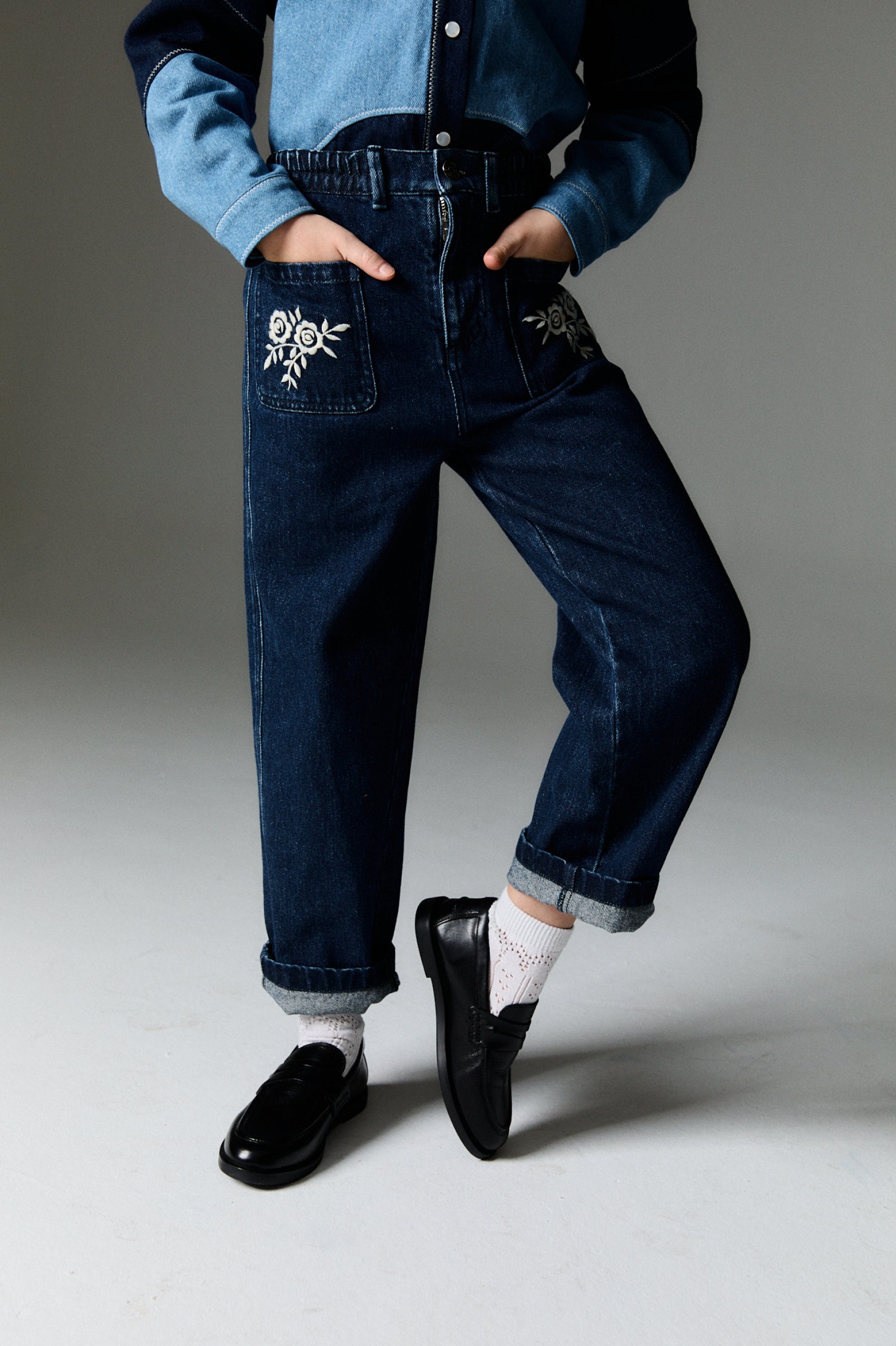 Girls Blue Denim Trousers