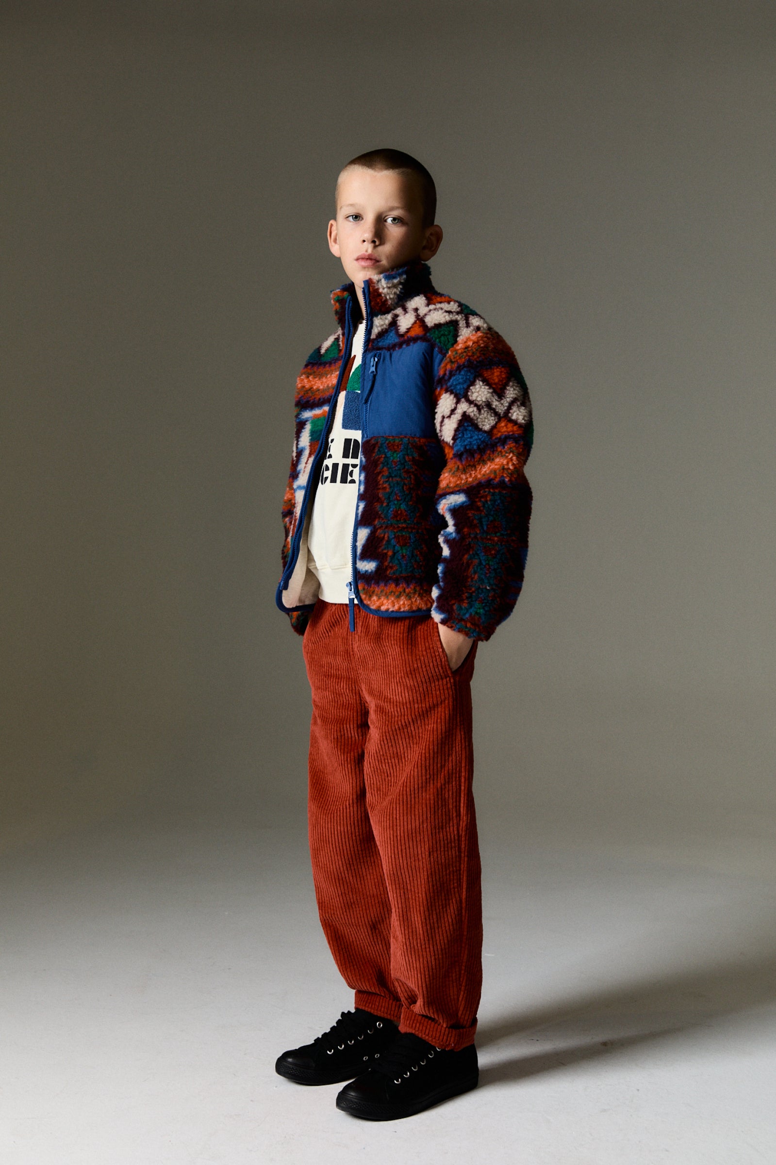 Boys Multicolor Sherpa Jacket