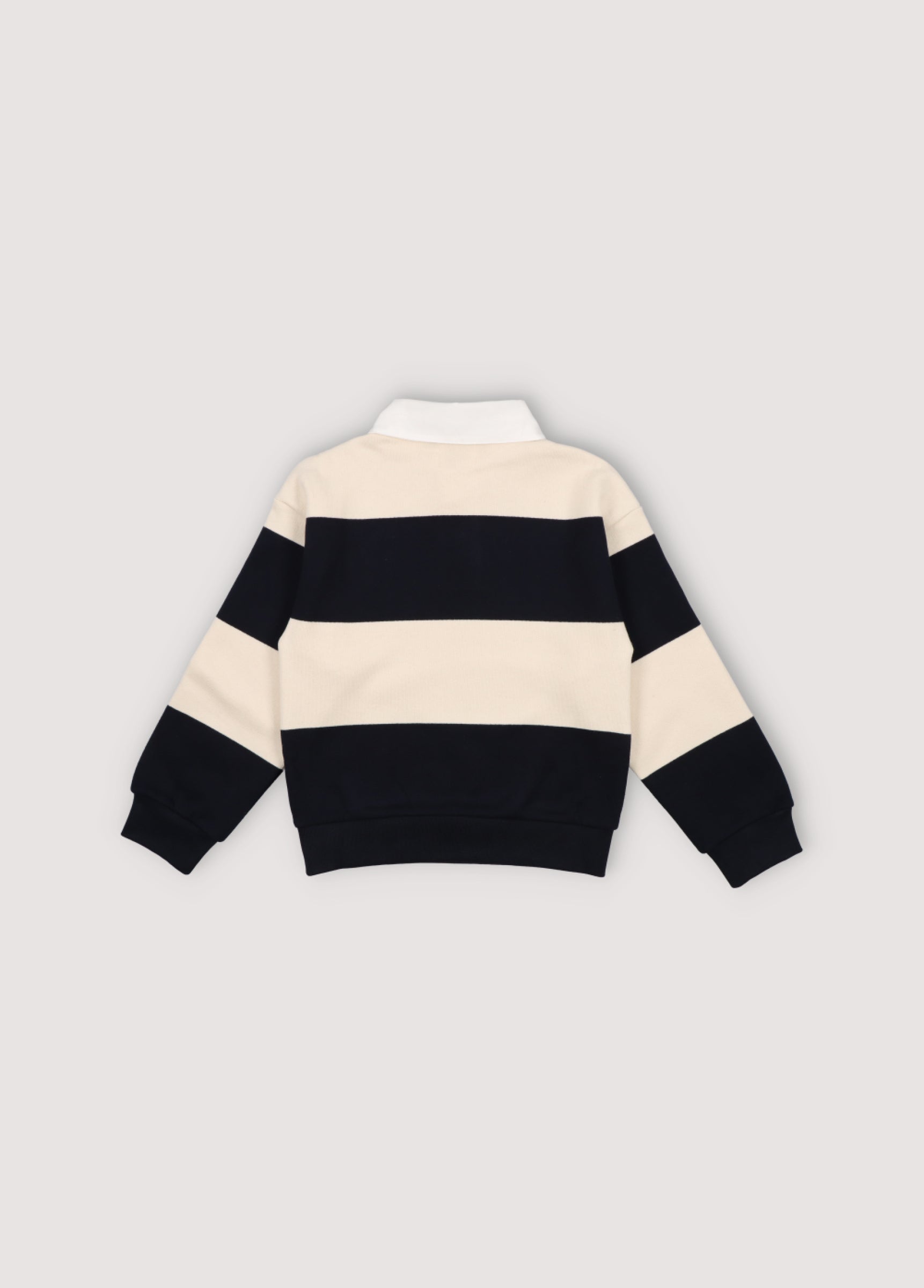 Boys Navy Stripes Cotton Polo Shirt