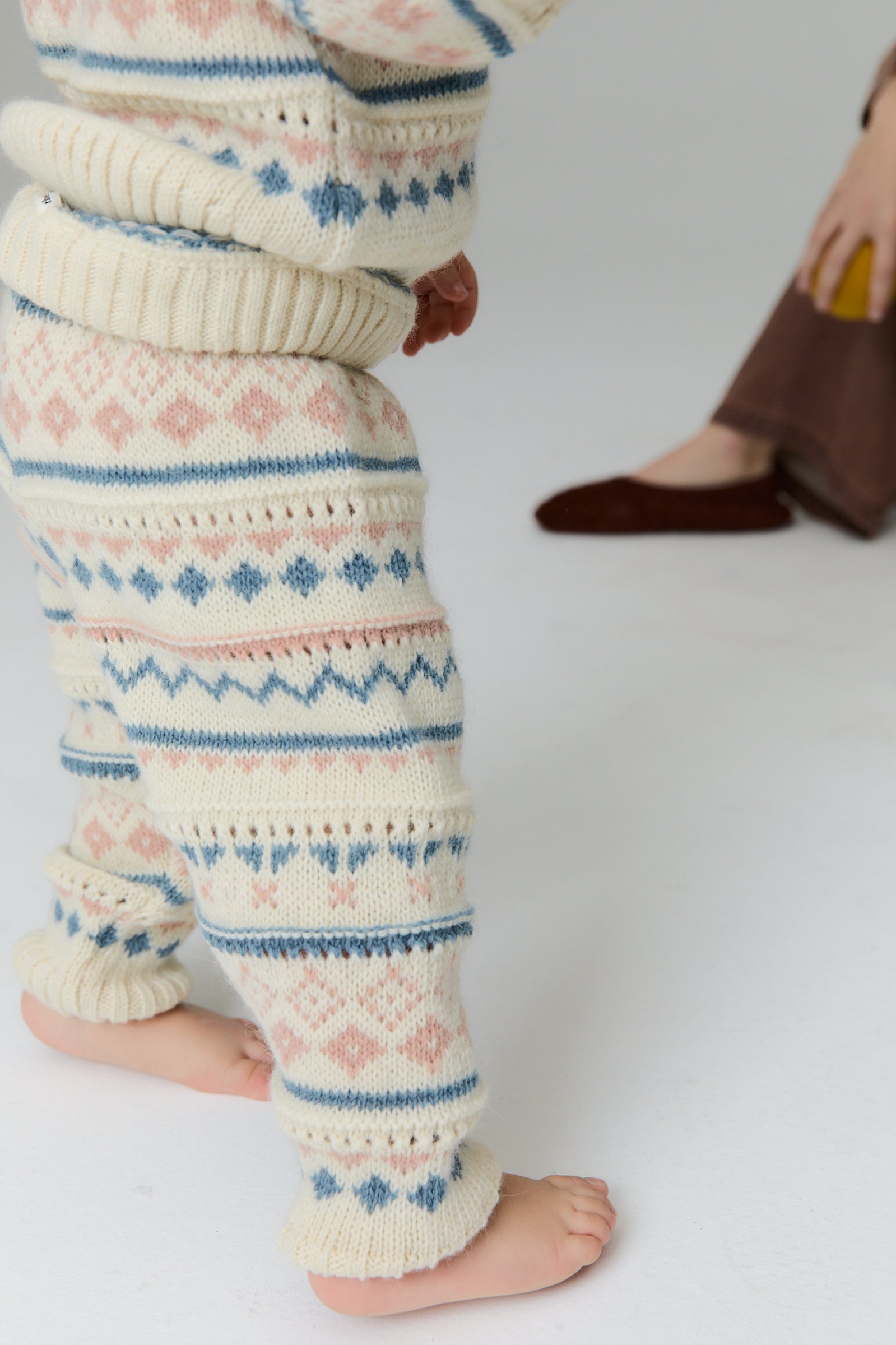 Baby Boys & Girls Cream Jacquard Trousers