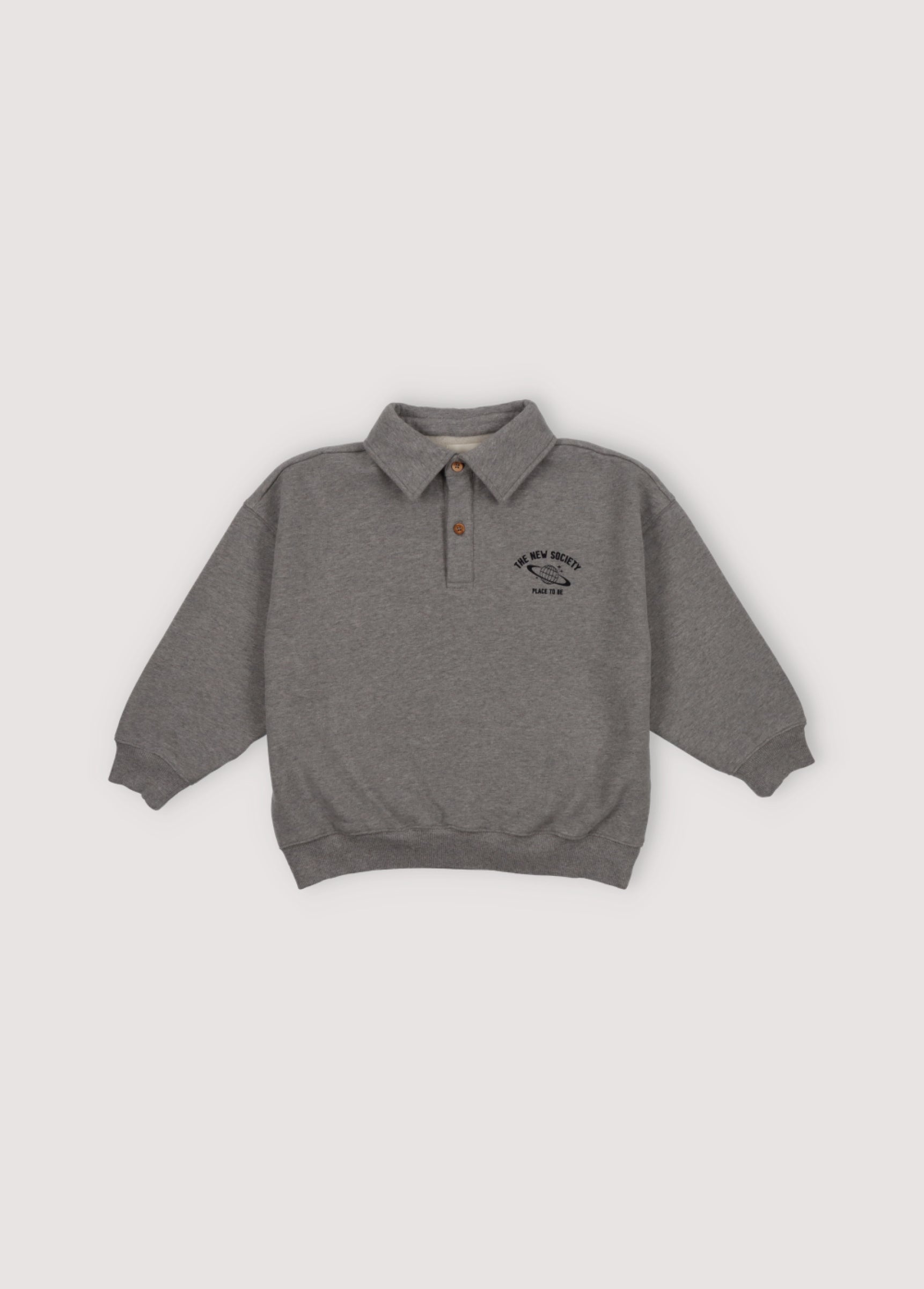Boys Grey Cotton Polo Shirt