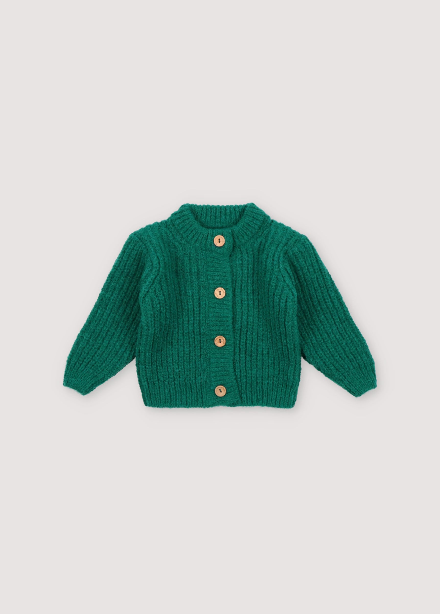 Baby Boys & Girls Green Wool Cardigan