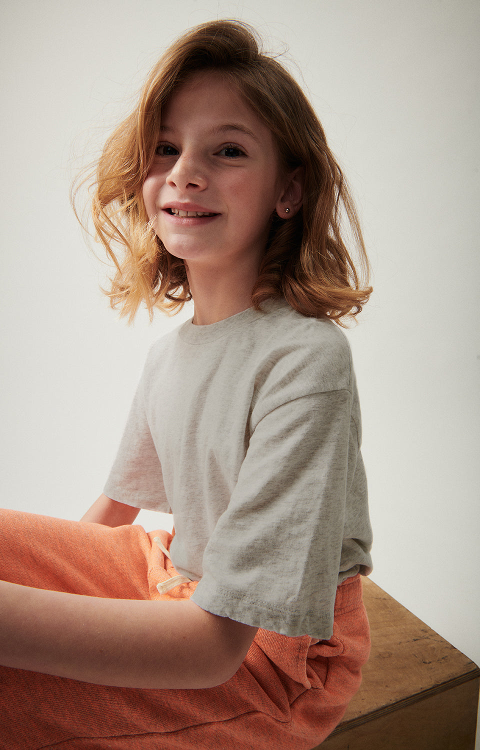Boys & Girls Grey Cotton T-Shirt