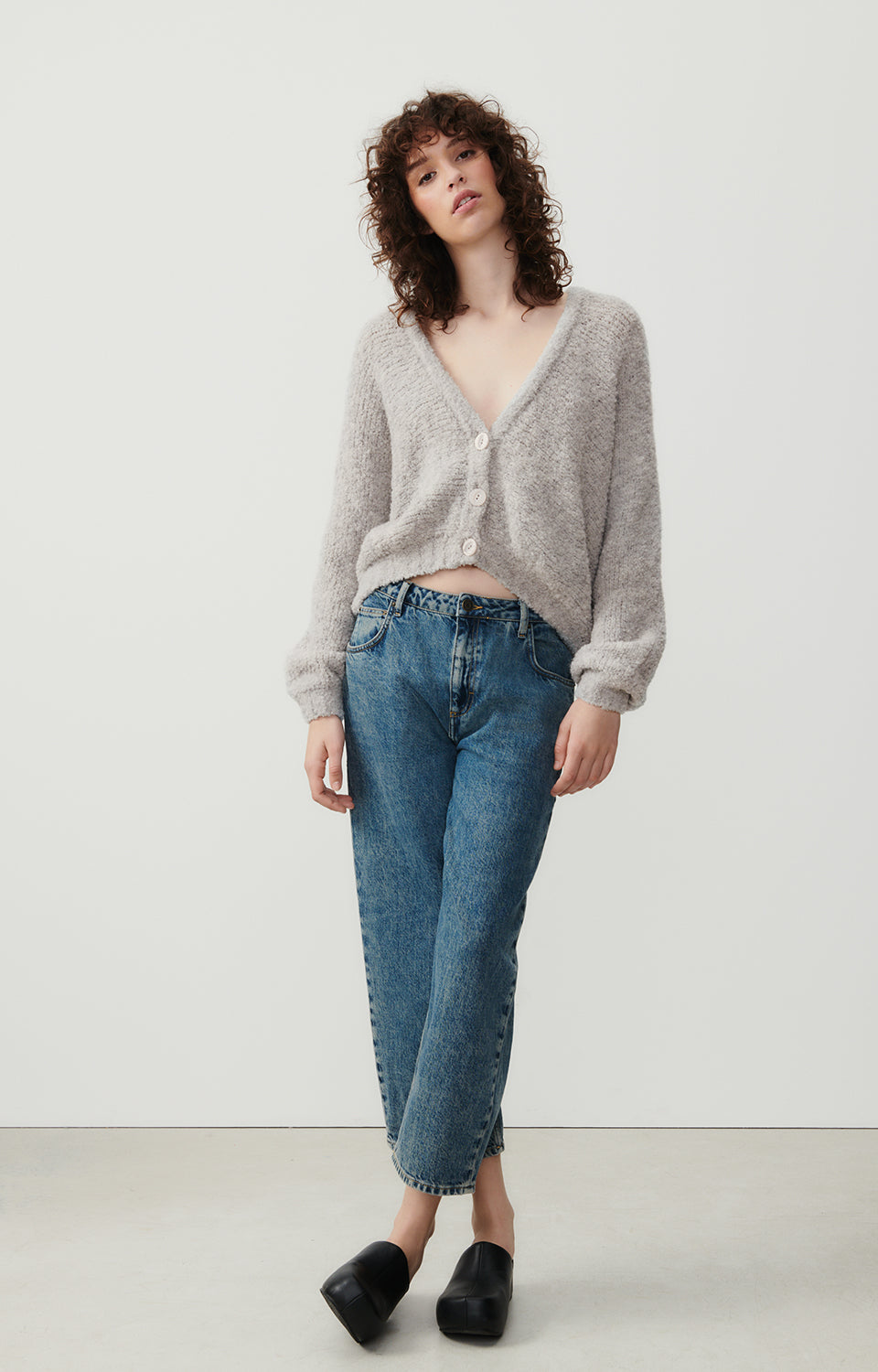 Women Grey Knit Cardigan