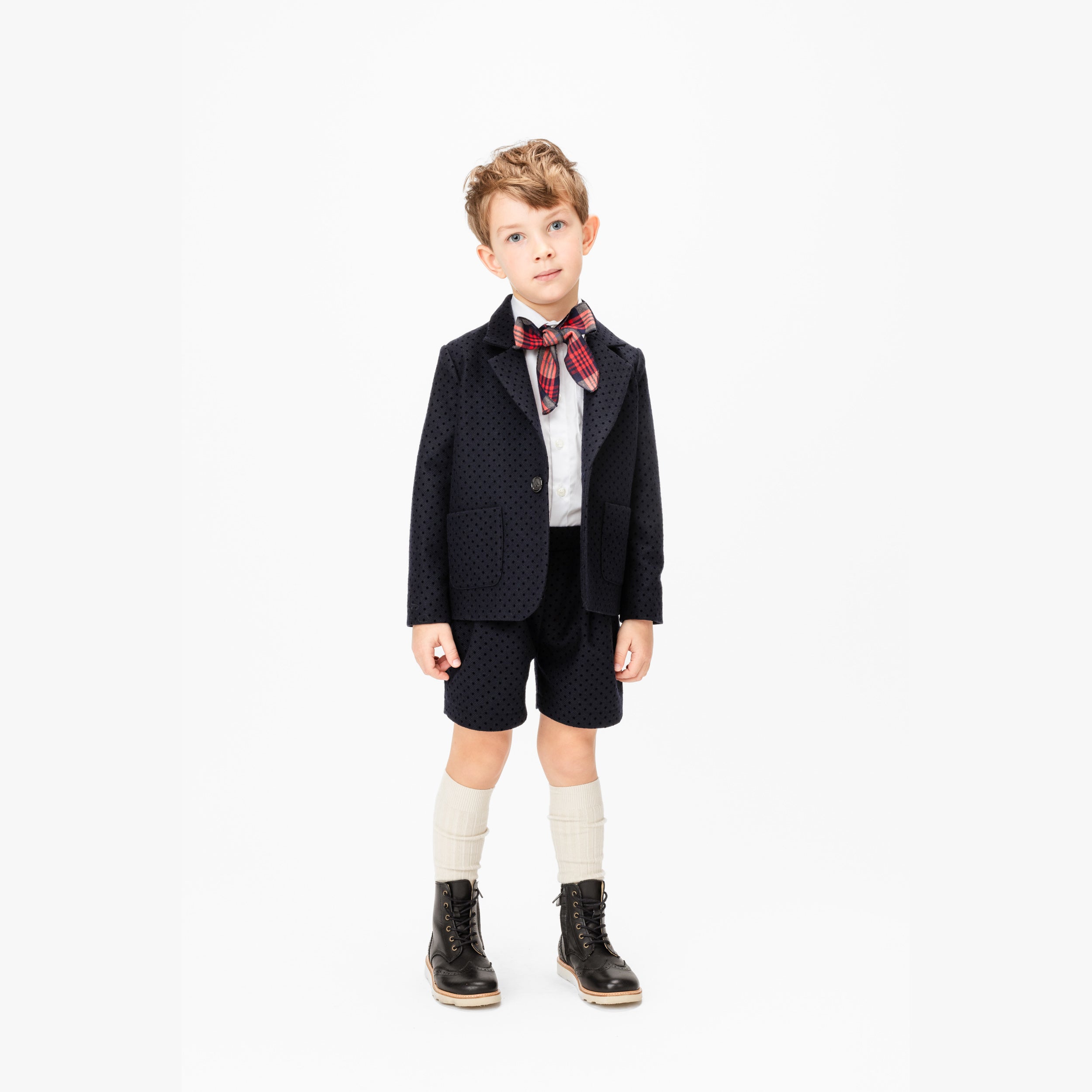 Boys & Girls Dark Blue Wool Suit