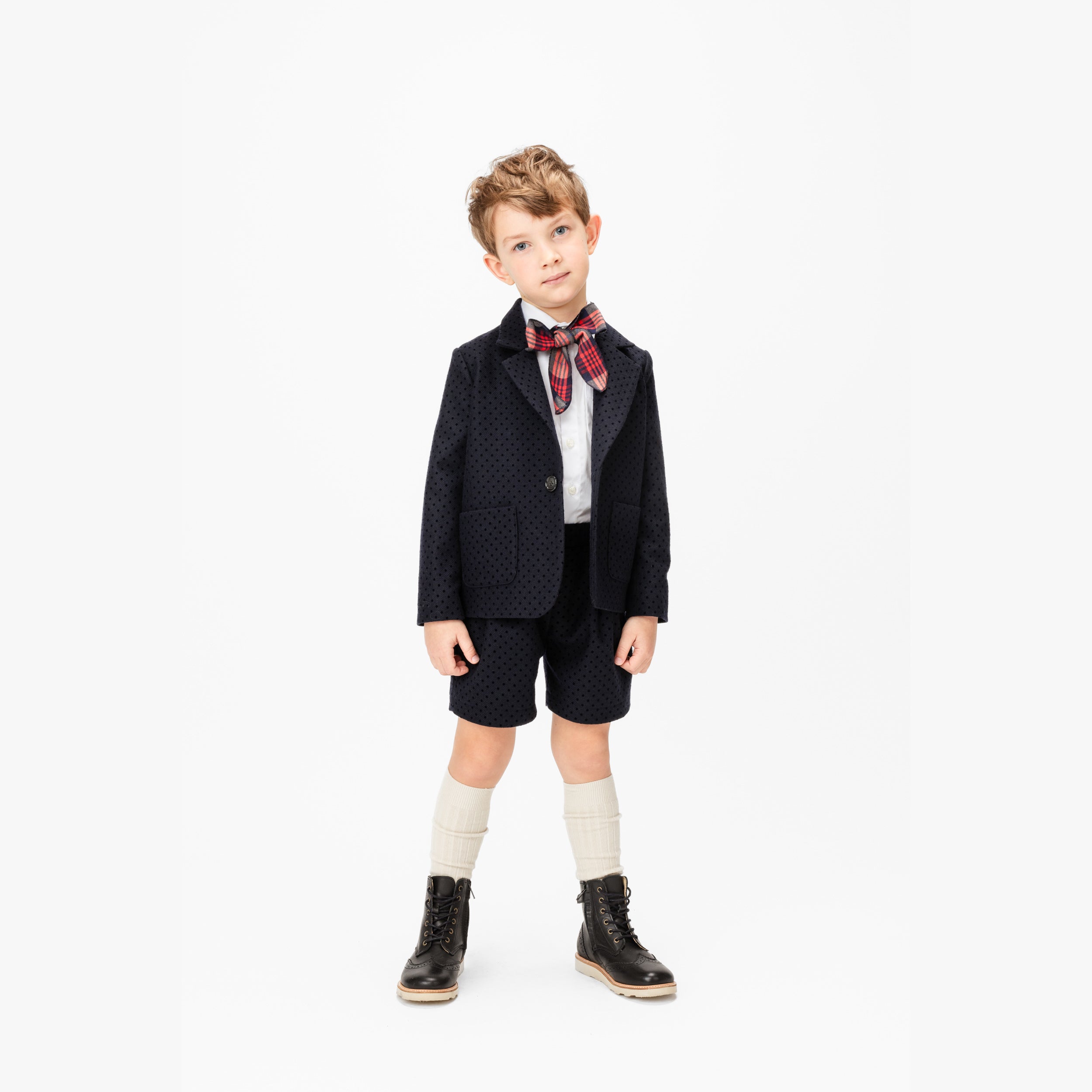 Boys & Girls Dark Blue Wool Suit