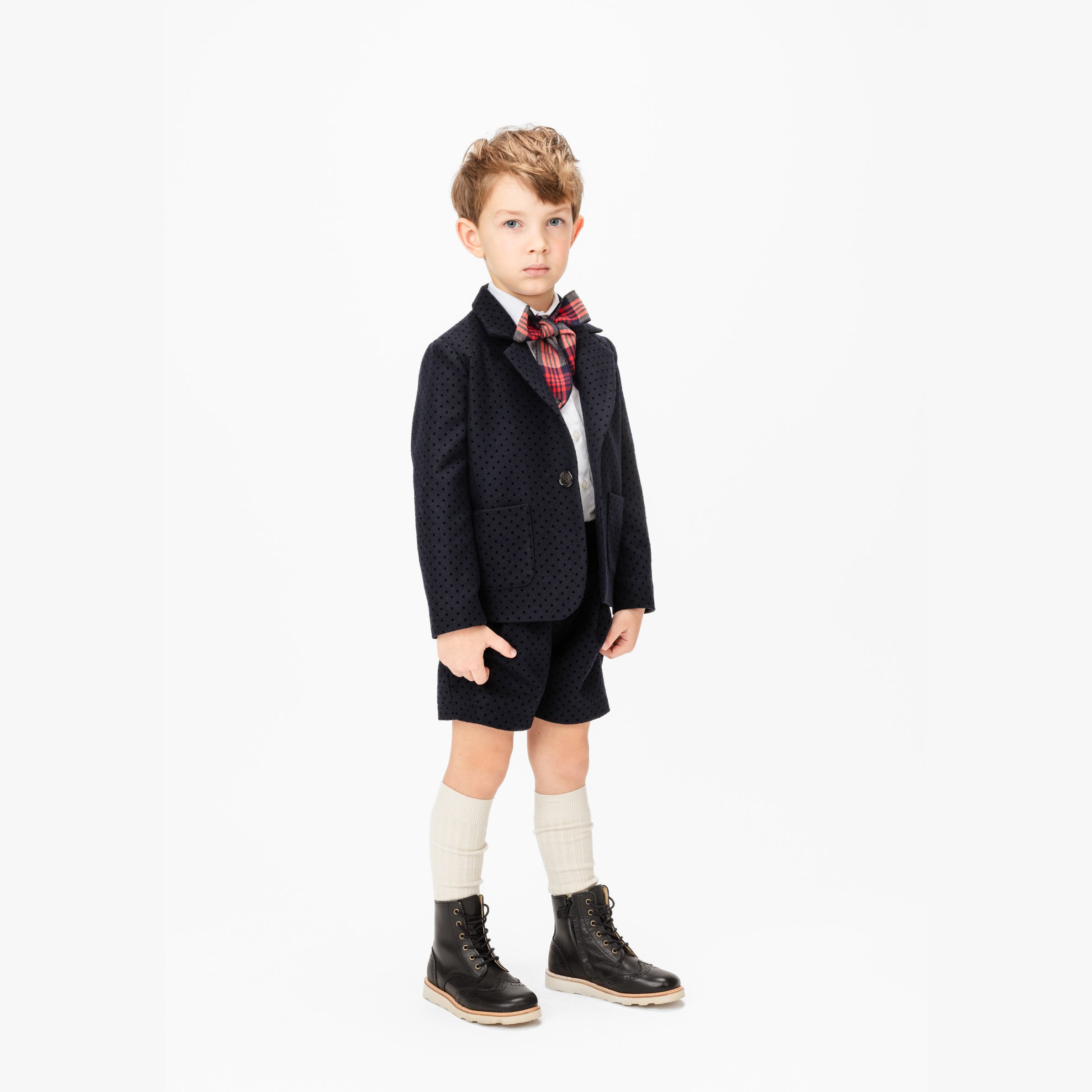 Boys & Girls Dark Blue Wool Suit