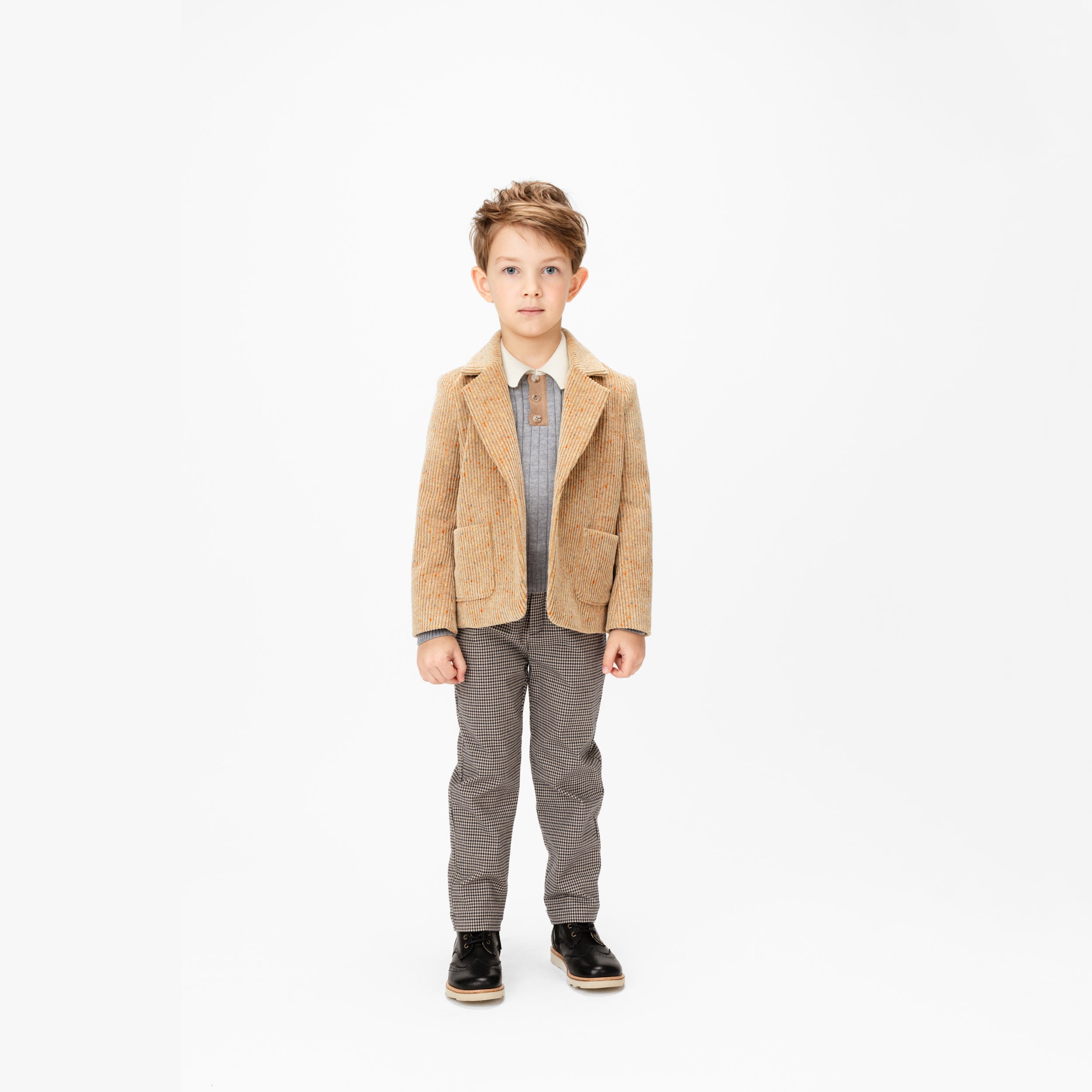 Boys & Girls Grey Wool Polo Shirt