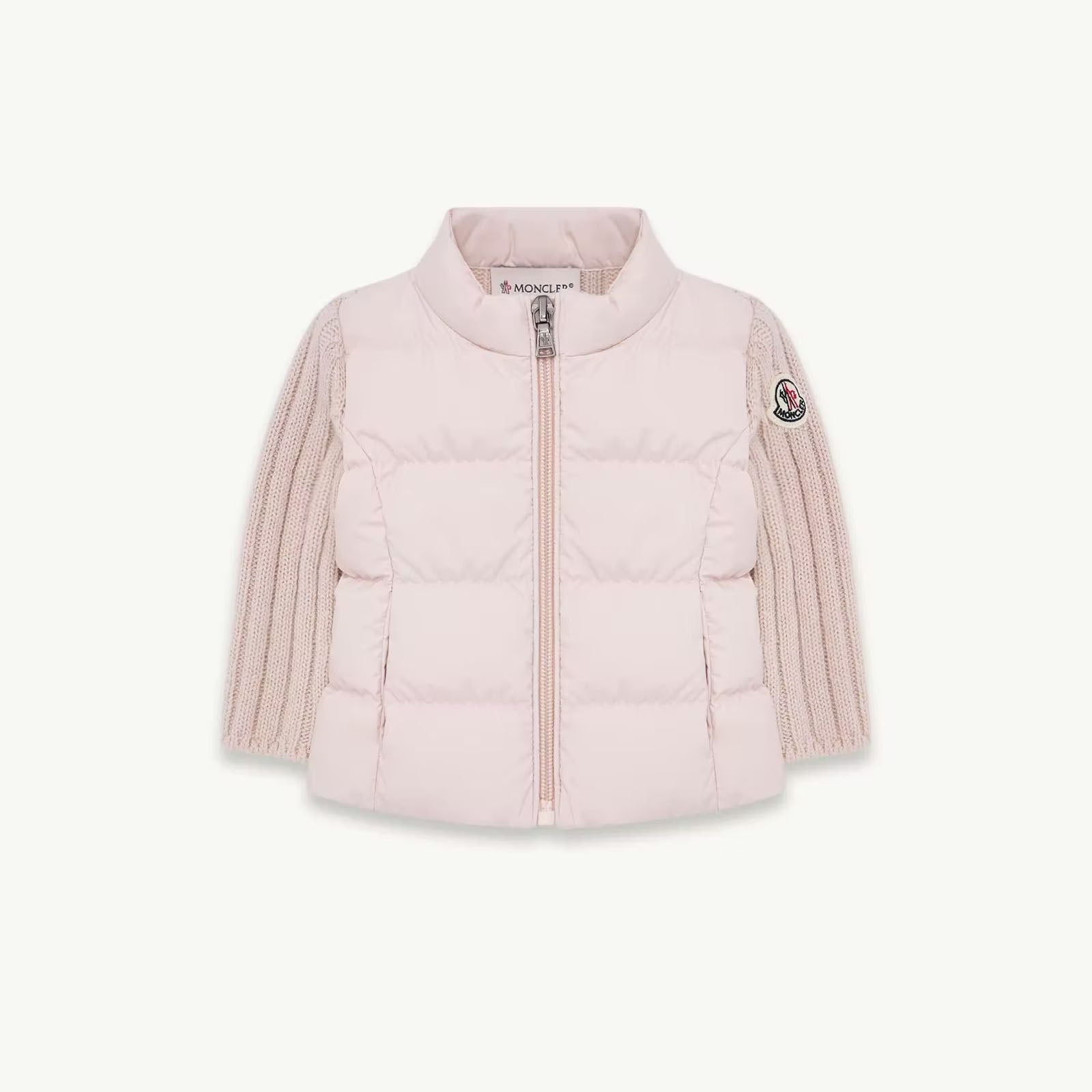Baby Girls Light Pink Padded Down Zip-Up Cardigan