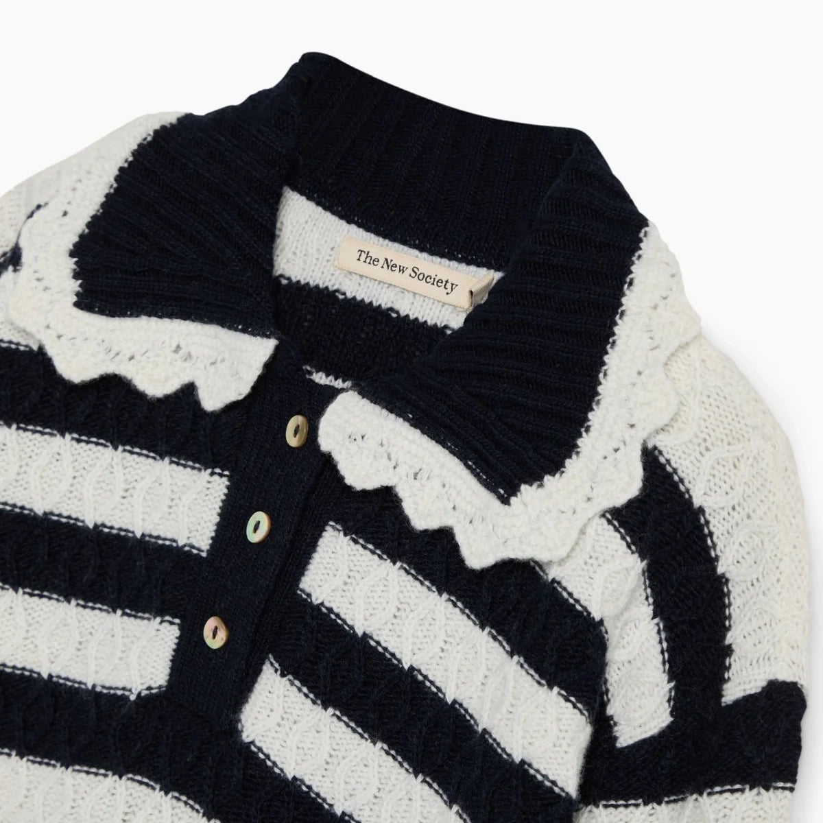 Girls Black Stripes Knit Sweater
