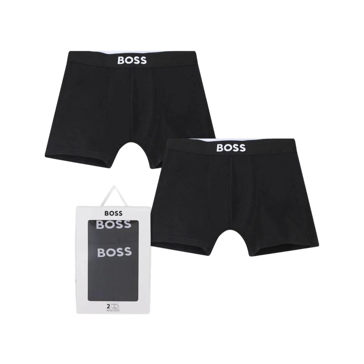 Boys Black Cotton Underwear Set(2 Pack)